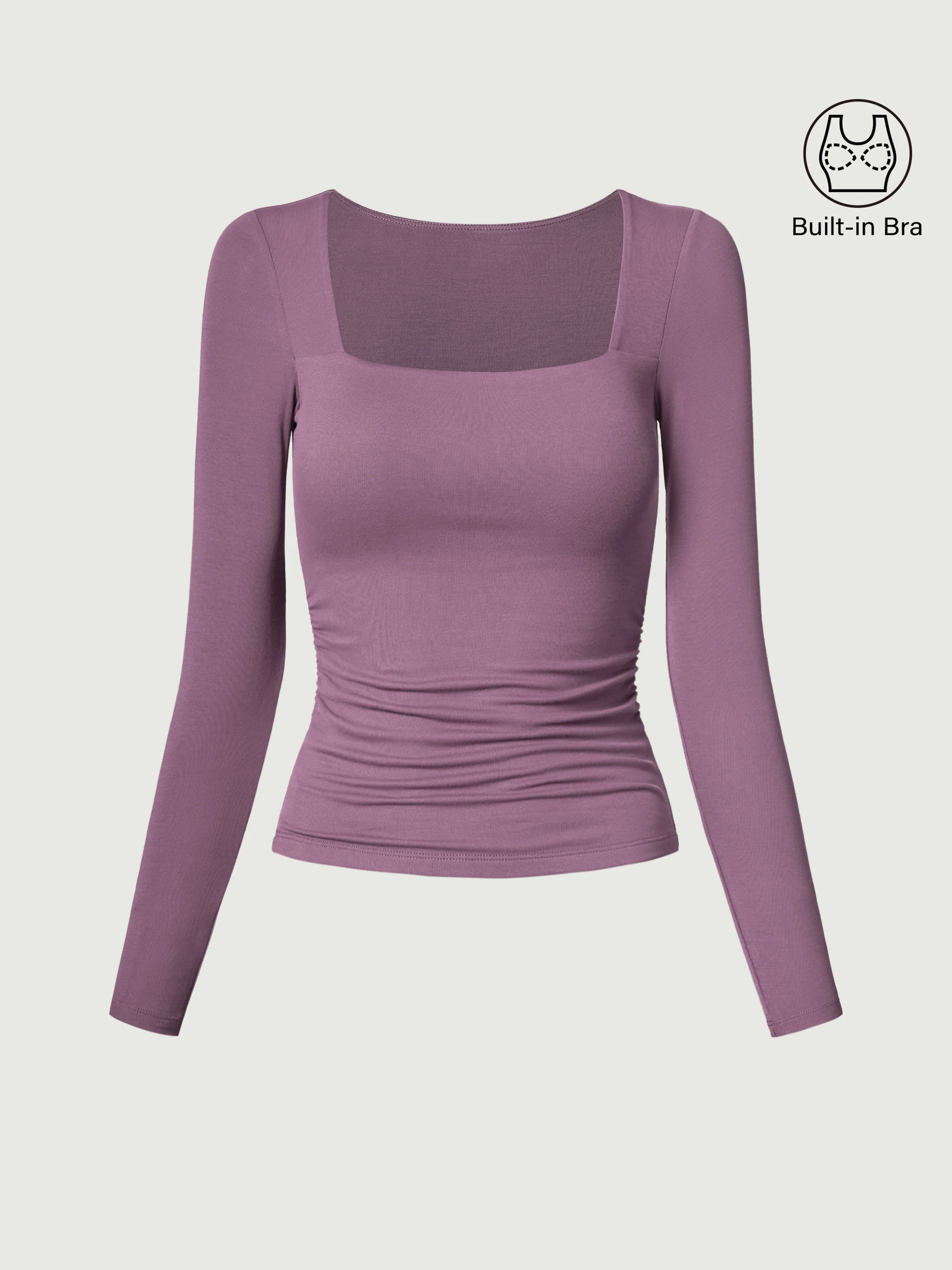 Square Neck Ruched Bra Top