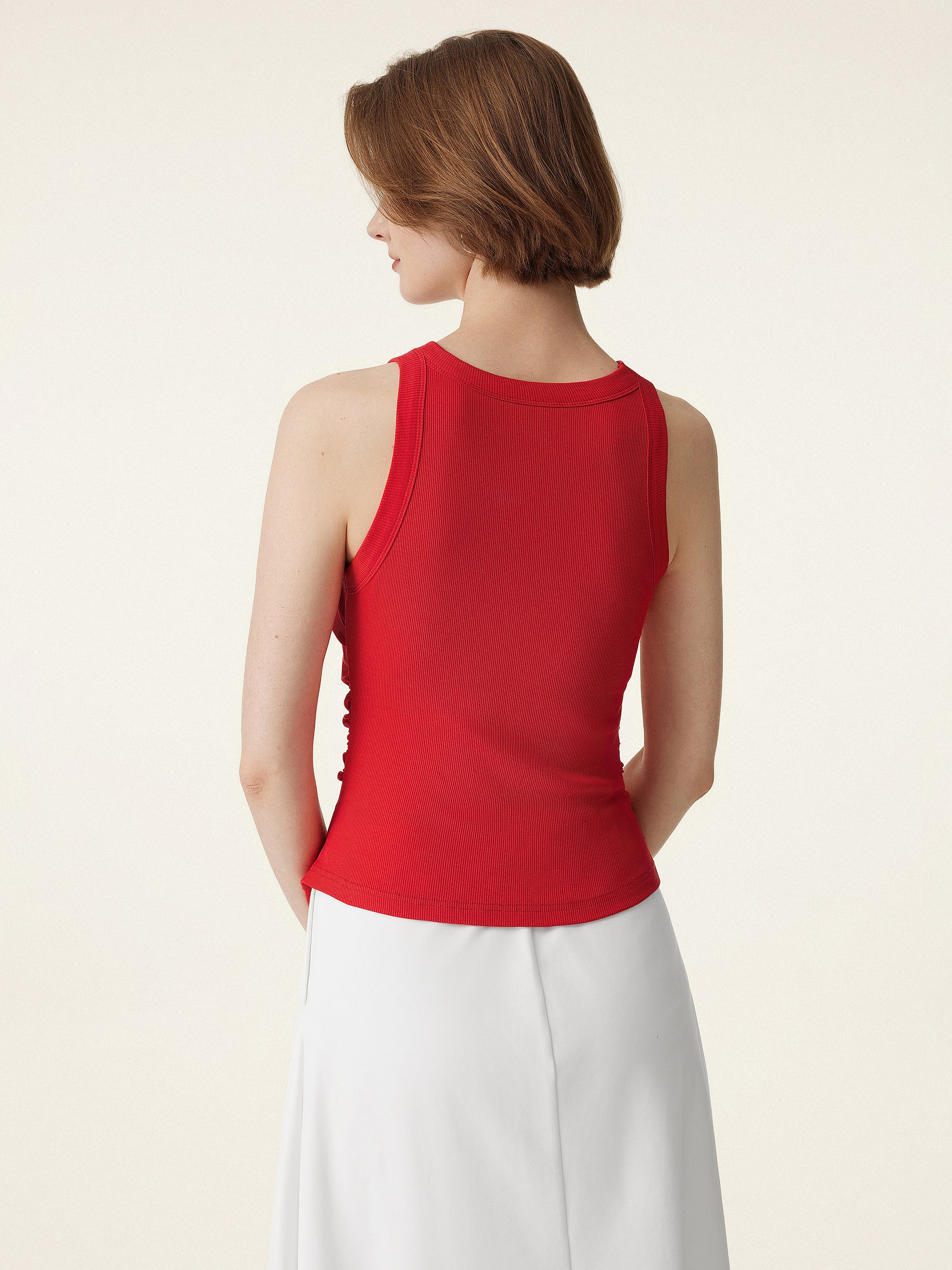 Crewneck Side Ruched Brami Tank