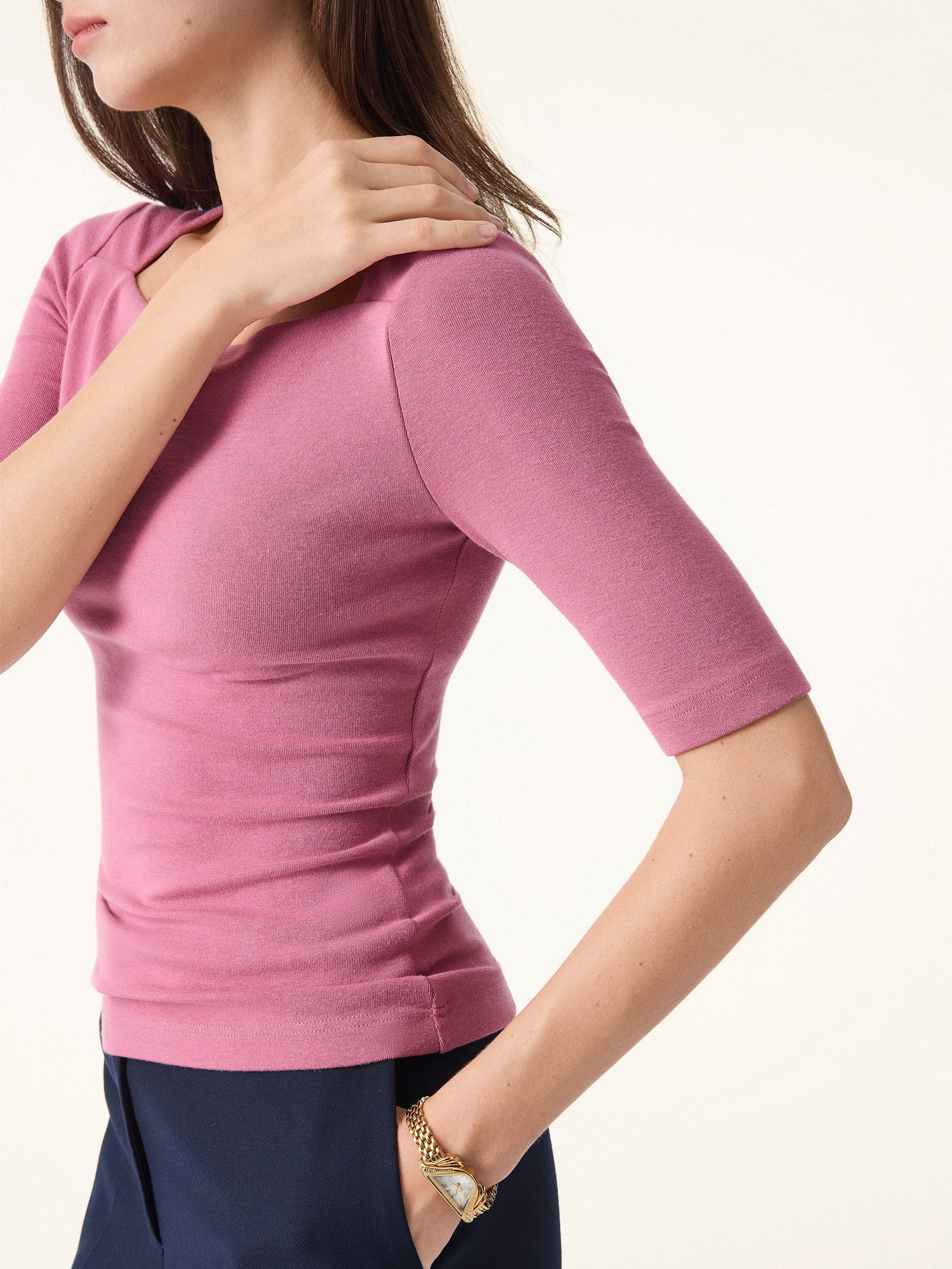 Essential Square Neck Elbow Length Sleeve Brami