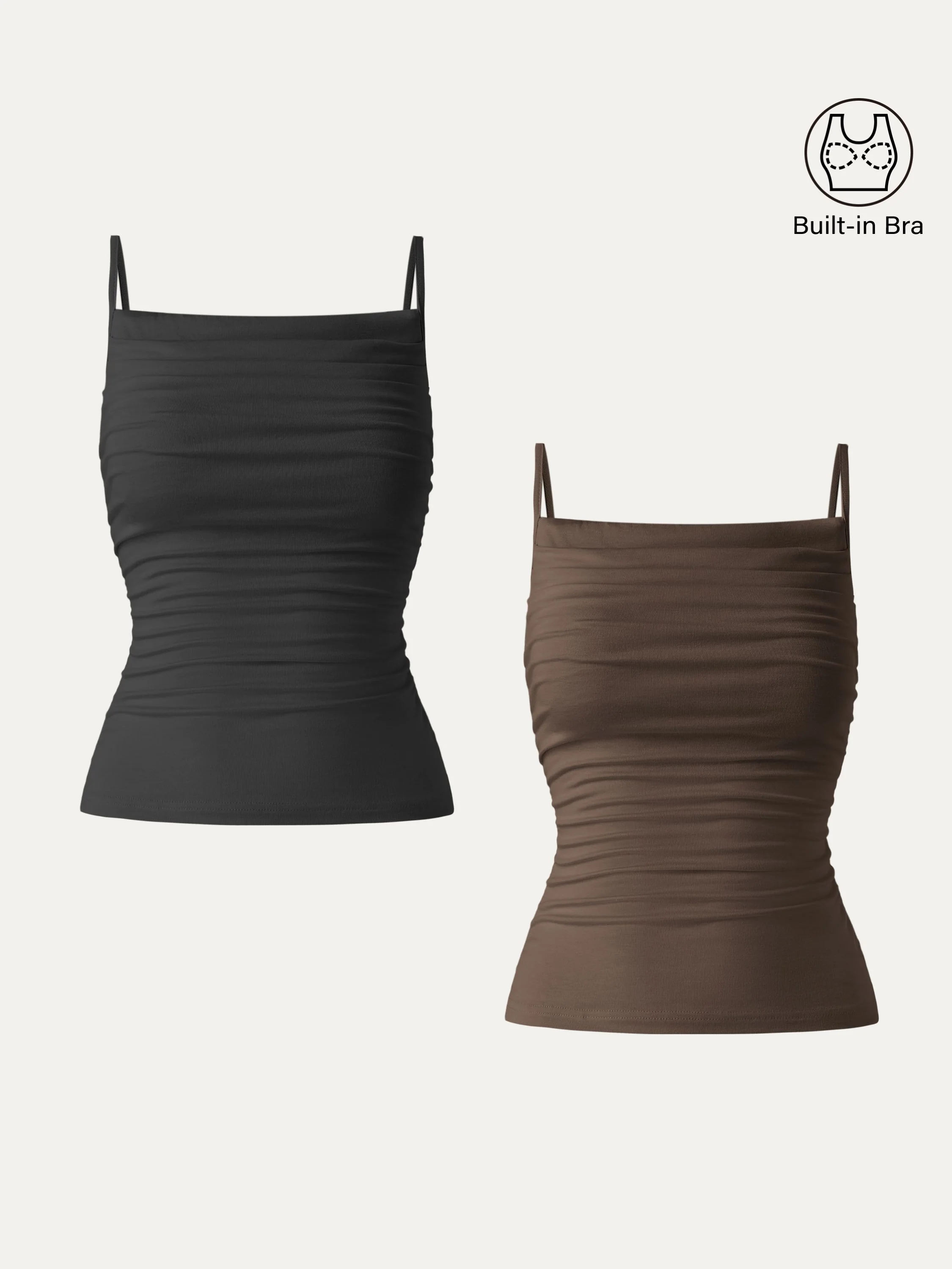 Adjustable Spaghetti Straps Side Ruched Breathable Bra