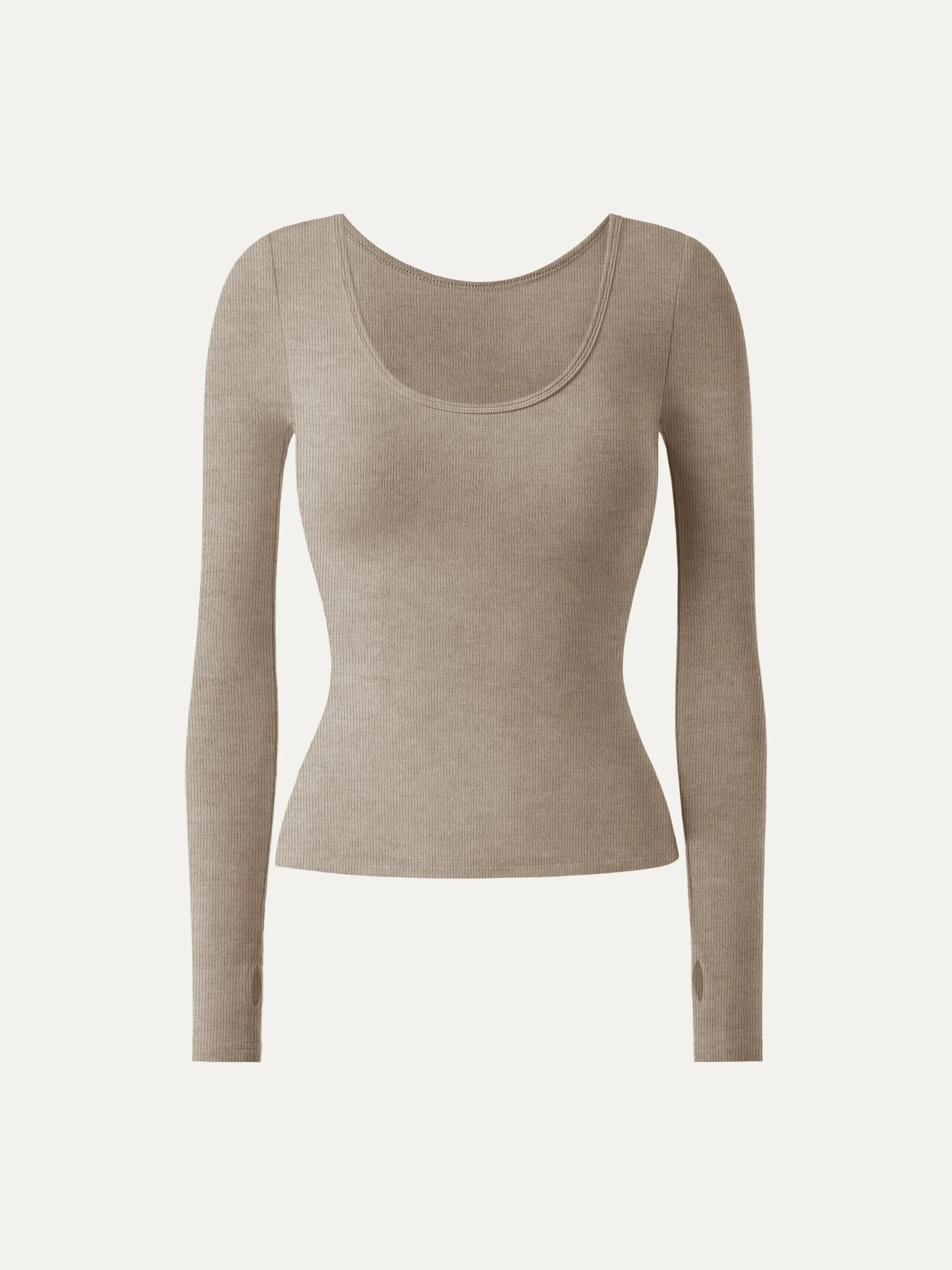 Lyocell Cashmere Multi-Wear Long Sleeve Top with Thumbholes