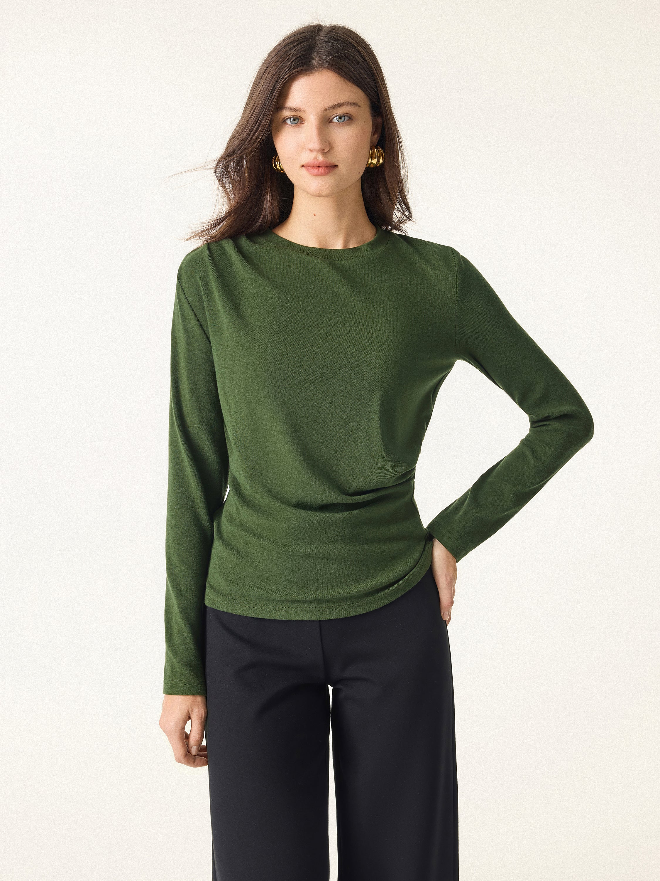 Warm Light Crewneck Tucked Top