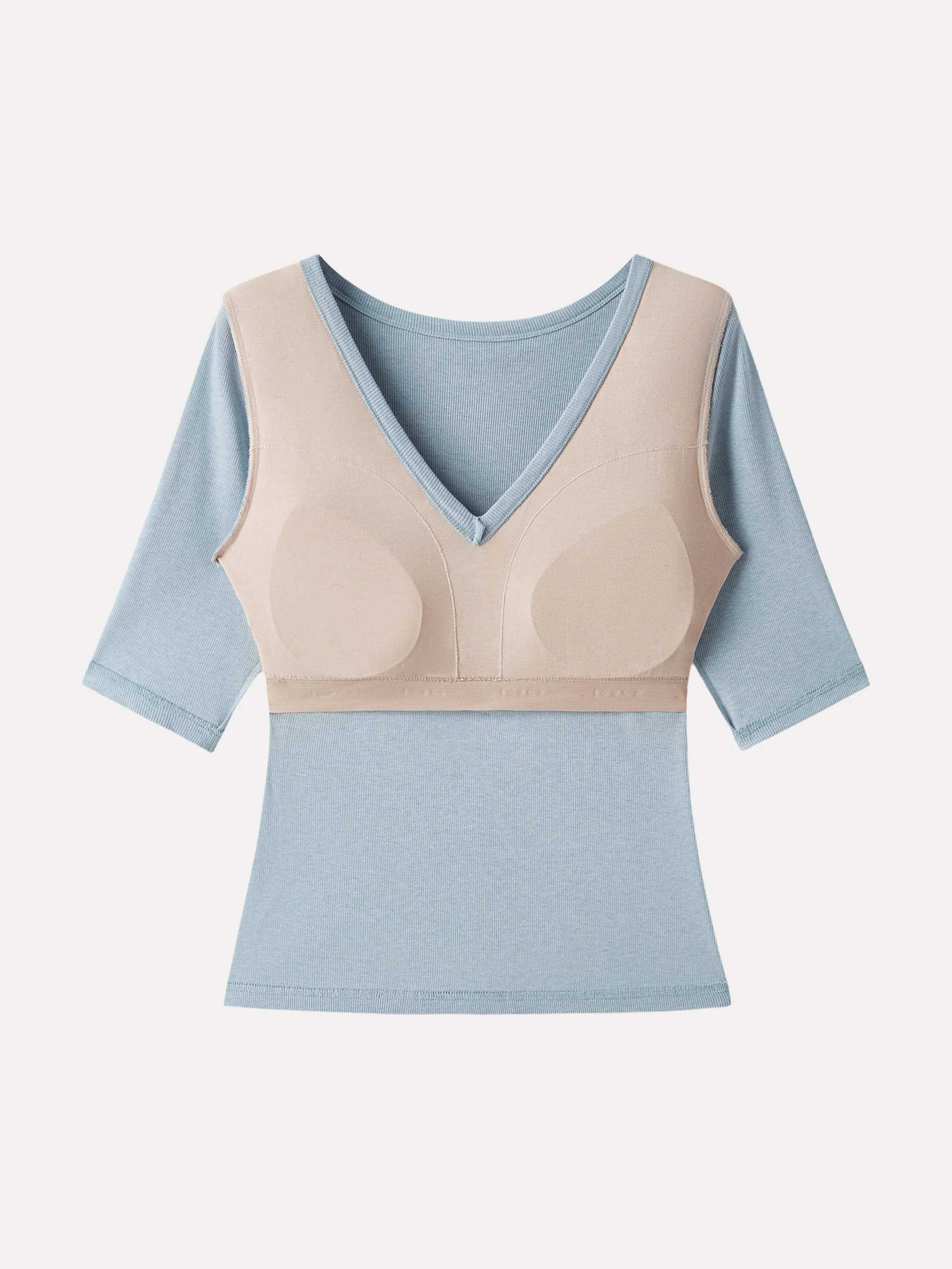 Essential V-neck Elbow Length Sleeve Brami