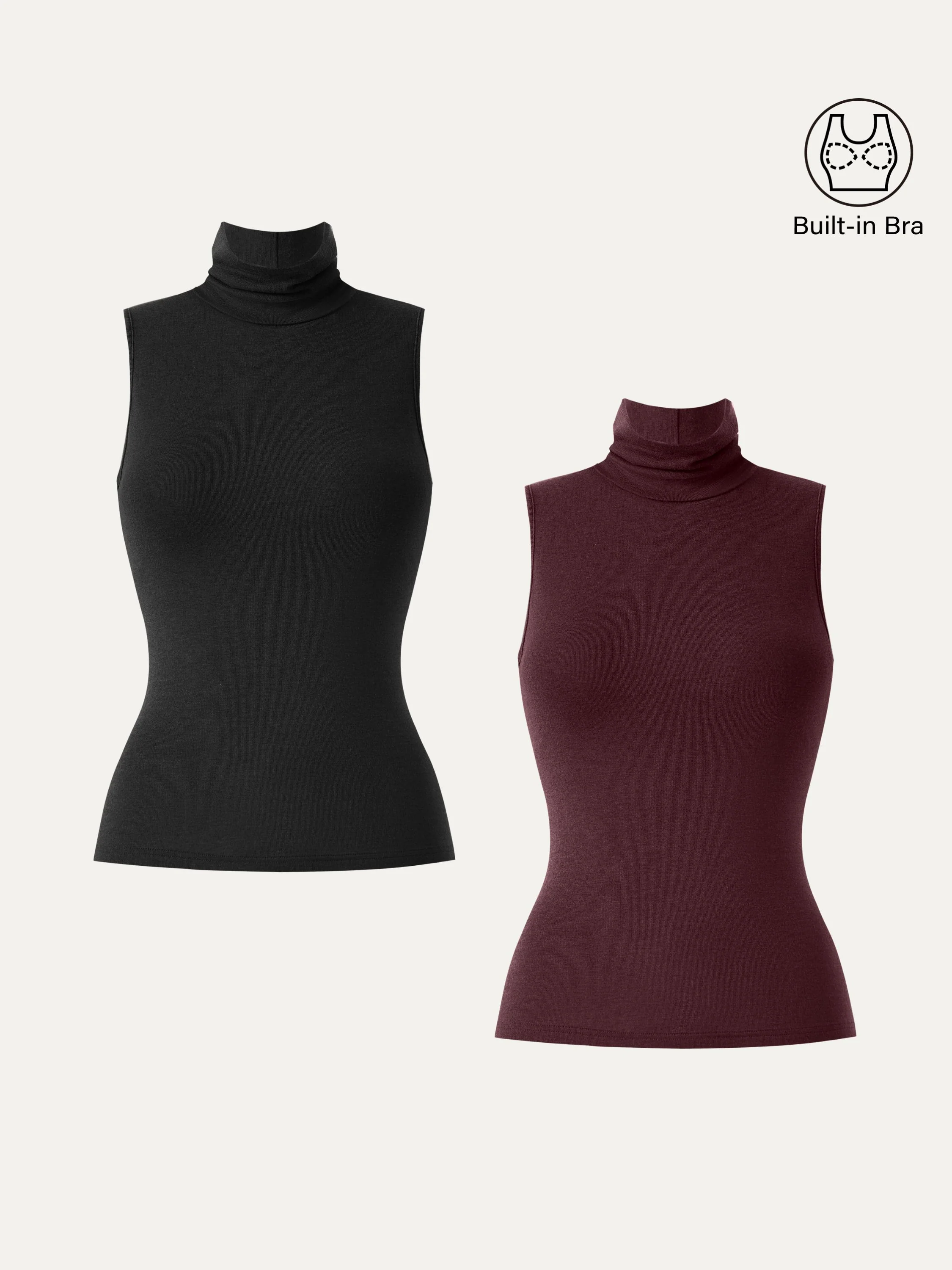 Lyocell Cashmere Sleeveless High - Neck Crop Top