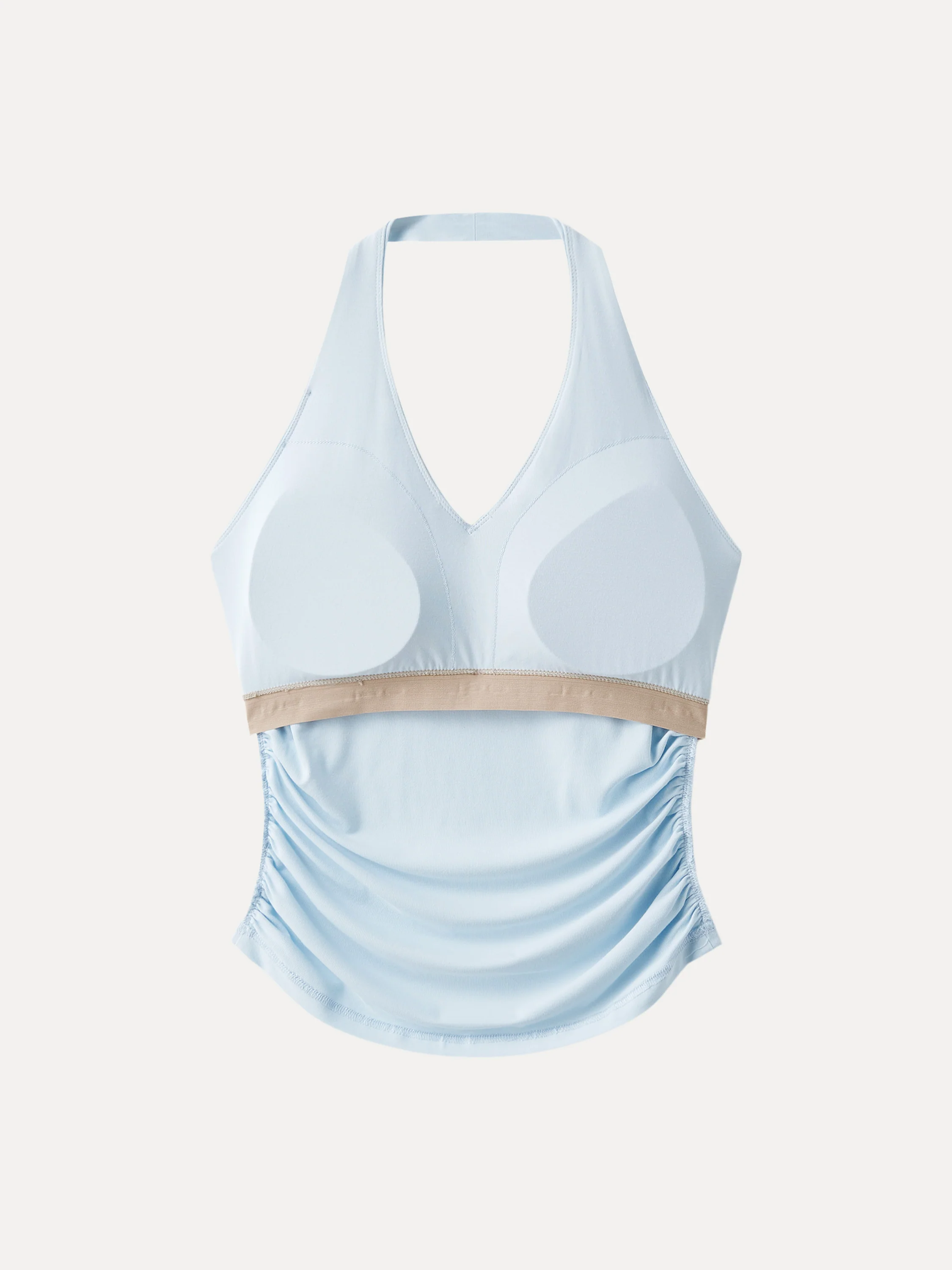Halter Neck Side Gathered New Airy Brami Tank