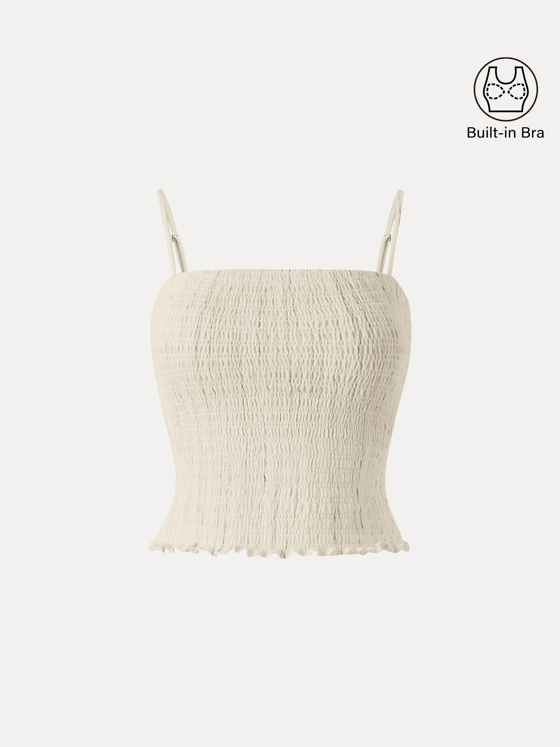 Striped Smocked Adjustable Spaghetti Brami