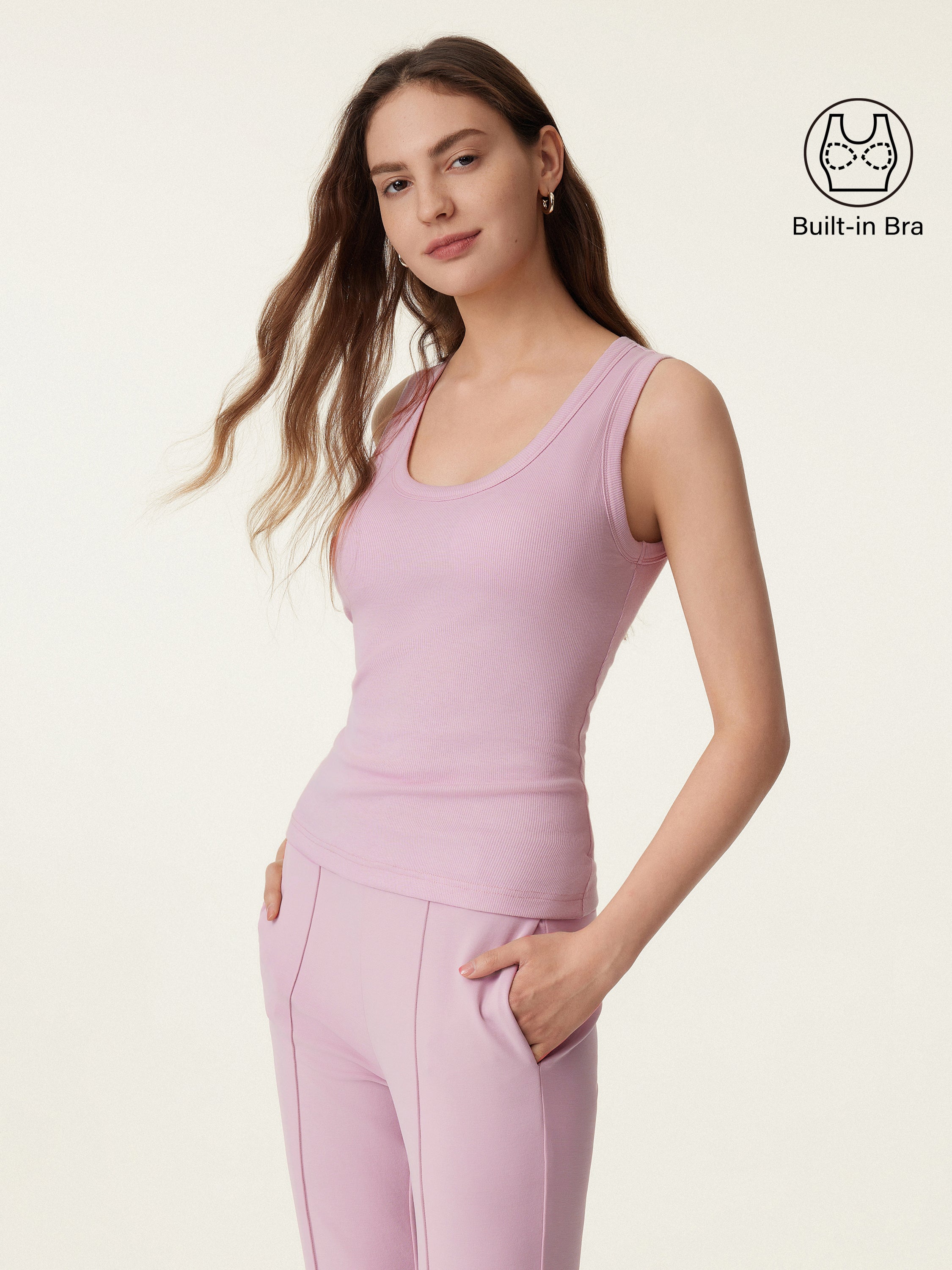 Scoop Neck Cotton Breathable Tank Top