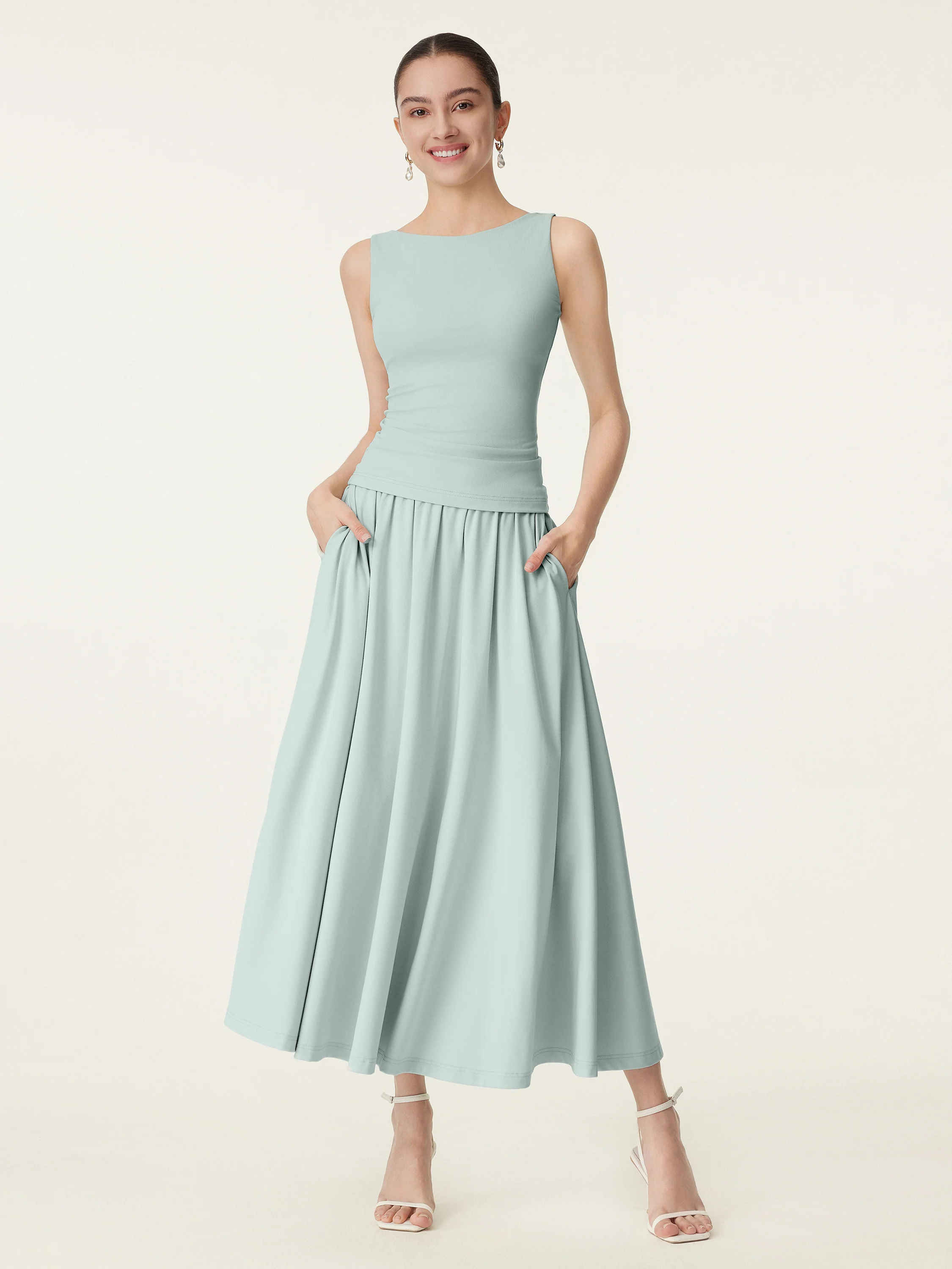 Maxi Skirt with Pockets in Umbrella Style