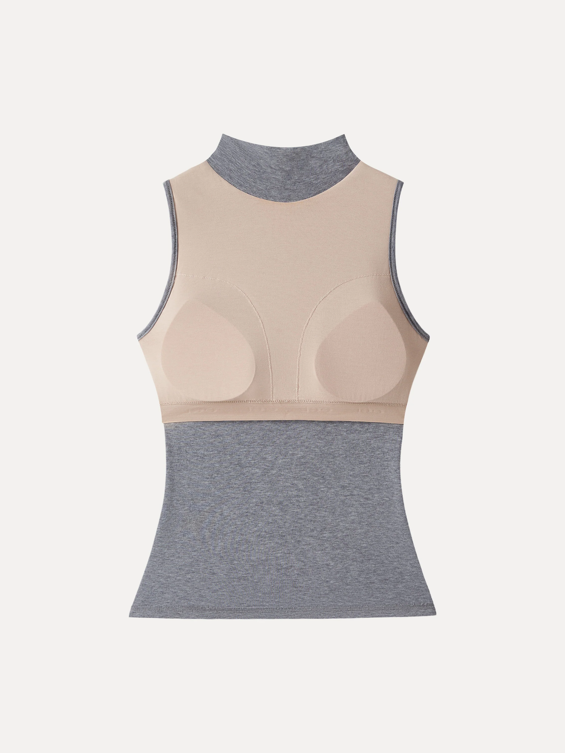 Lyocell Cashmere Sleeveless High - Neck Crop Top