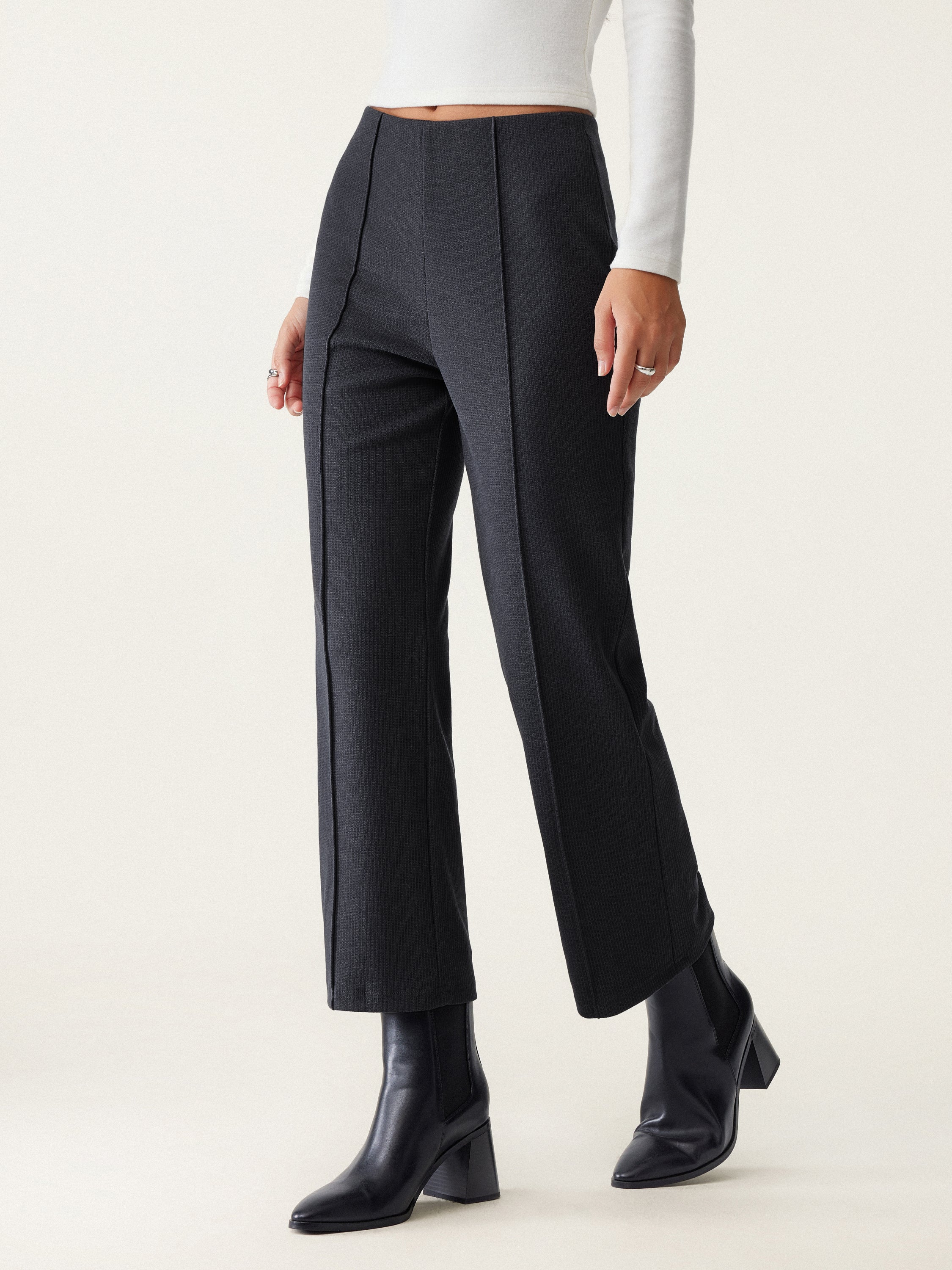 Pull-On Cropped Flare Pants
