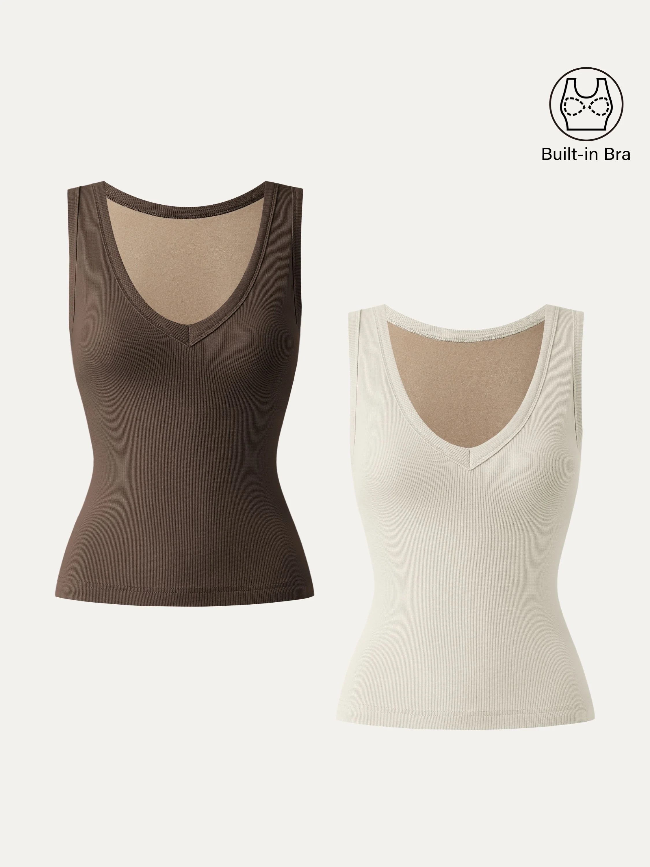 2Pcs Set Stretchy V-neck Cotton New Airy Brami Tank