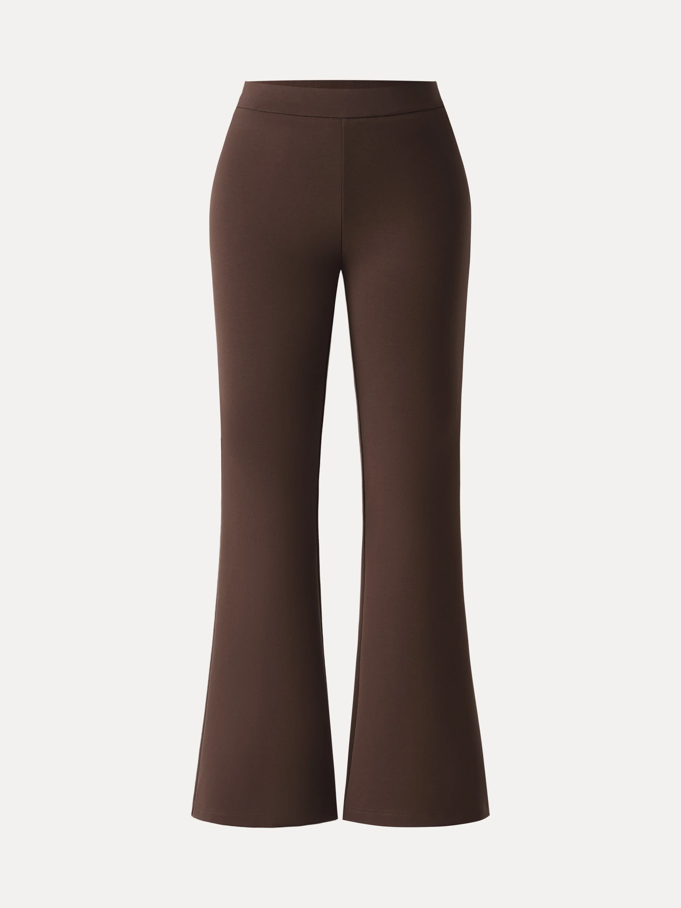 Slimming Ponte High-Waist Pull-On Flared Trousers