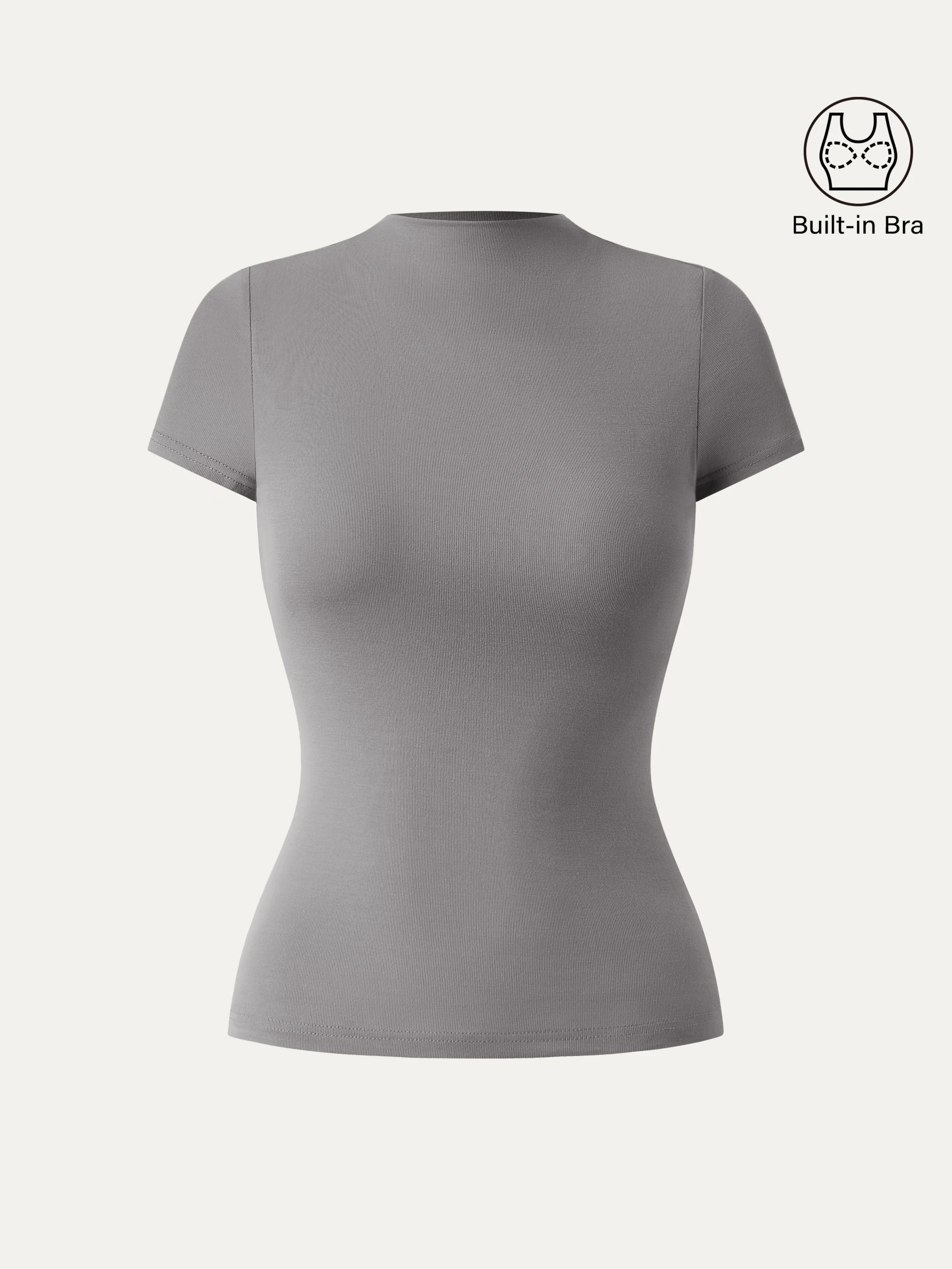 Mockneck Short Sleeve Breathable Sports Bra