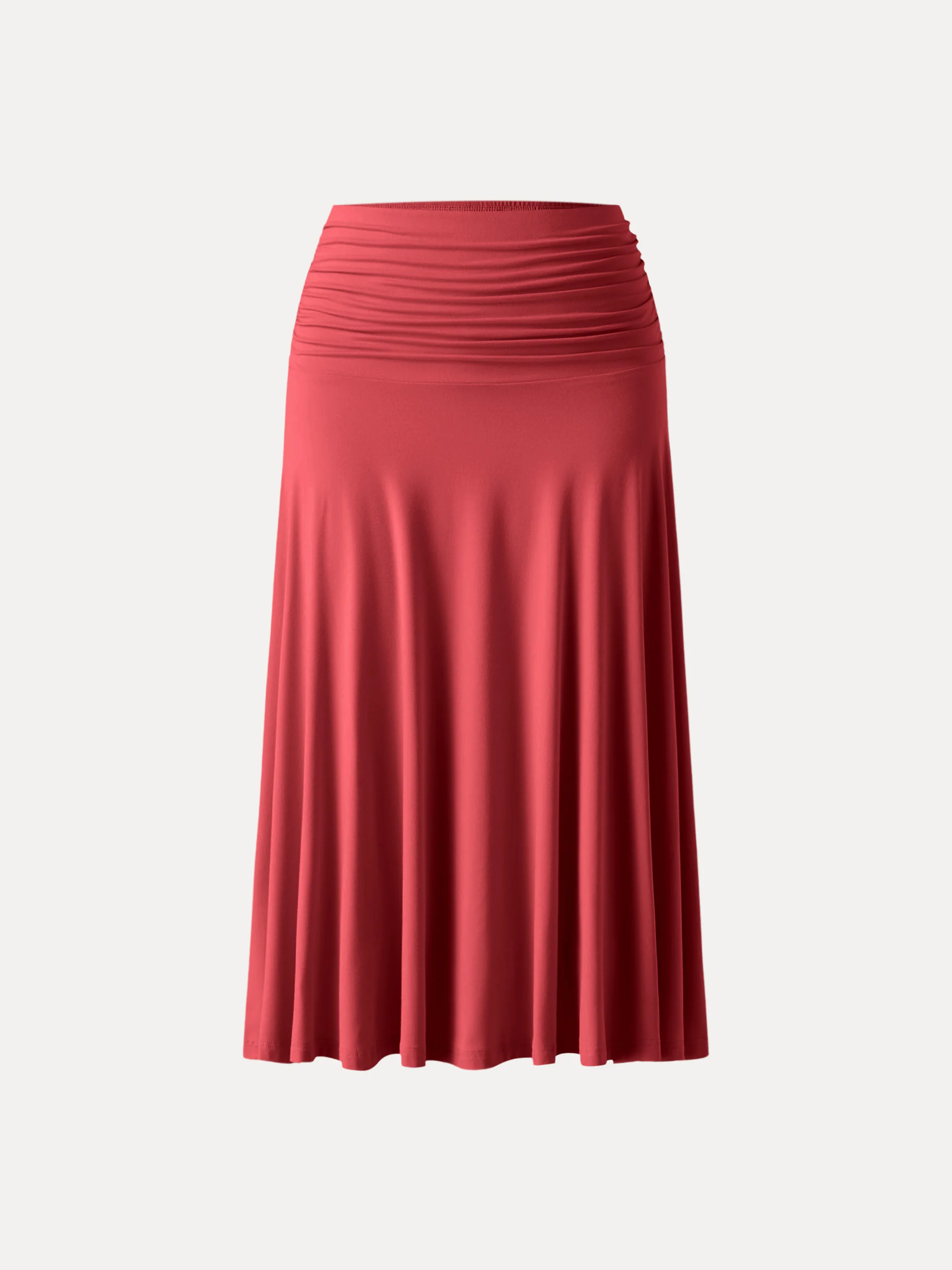 Flowing Side - Ruched A - line Midi Skirt