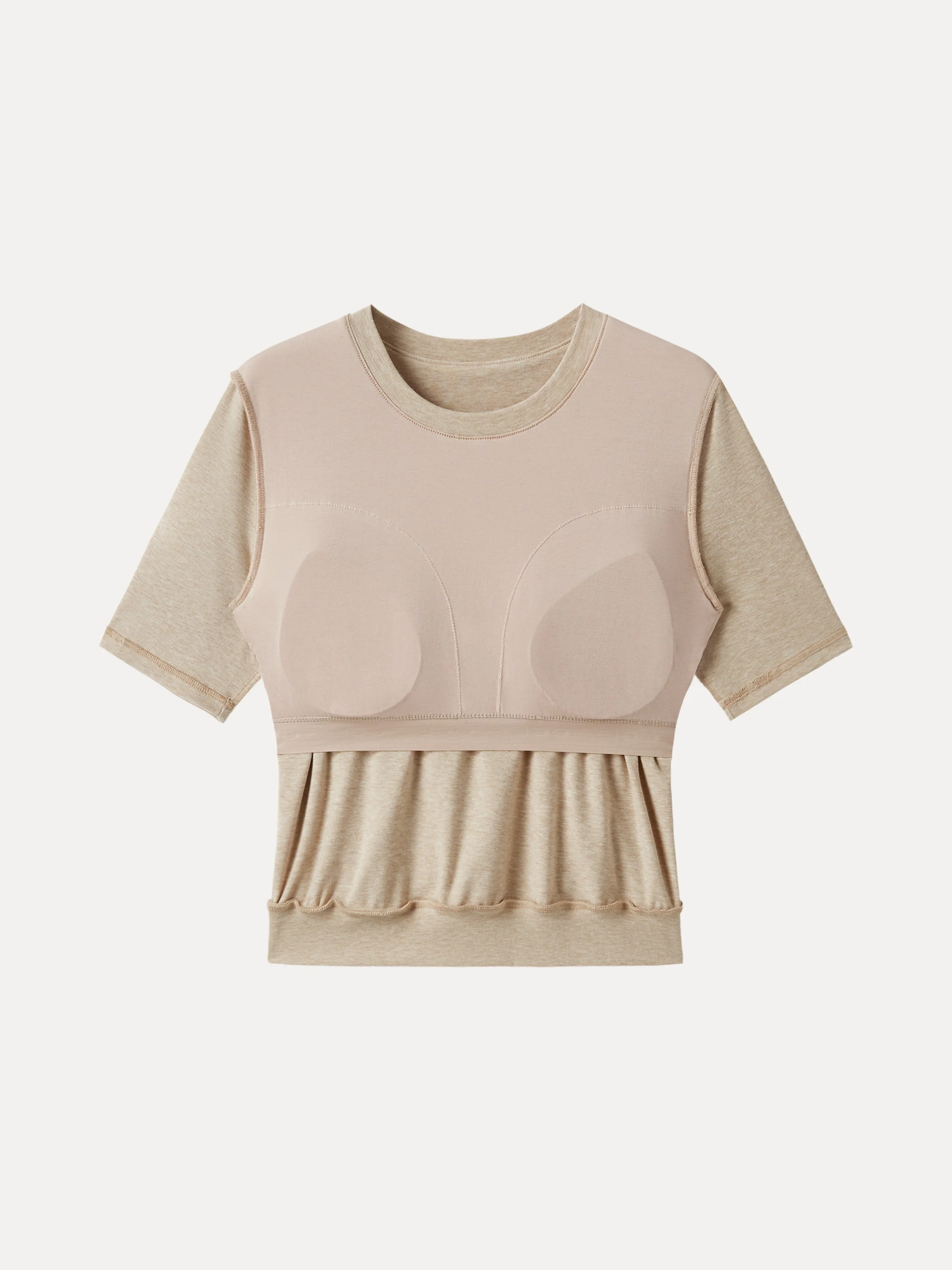 Lyocell Wool Crewneck Bra with Banded Hem