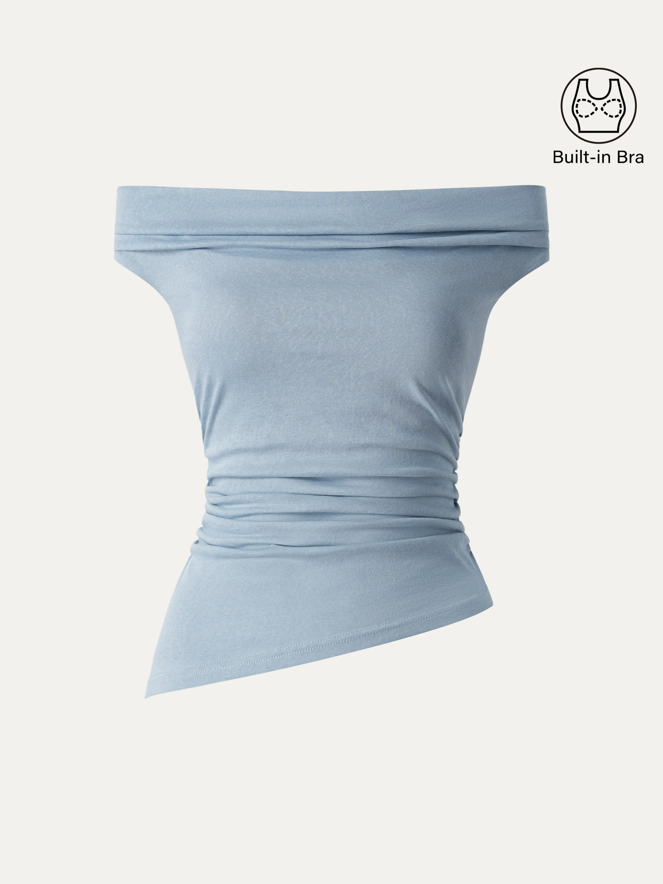 Cold Shoulder Cotton Linen Gathered Breathable Bra