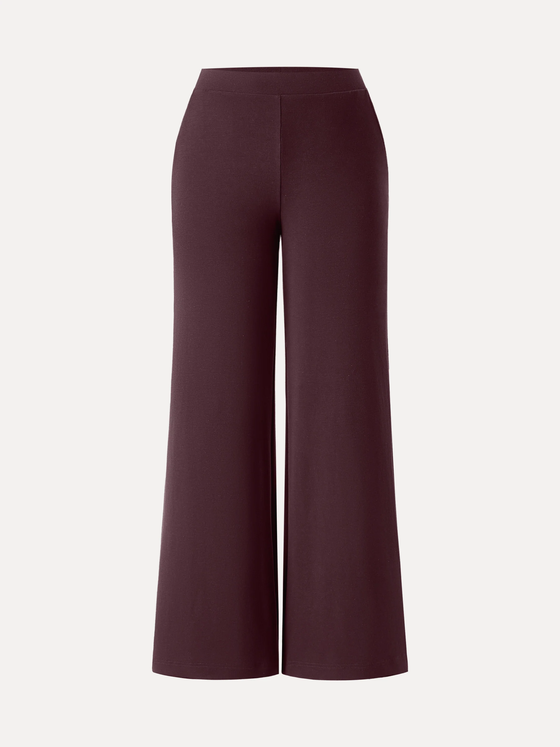 Lyocell Wool Mid Rise Wide Leg Pull-on Pants with Pockets