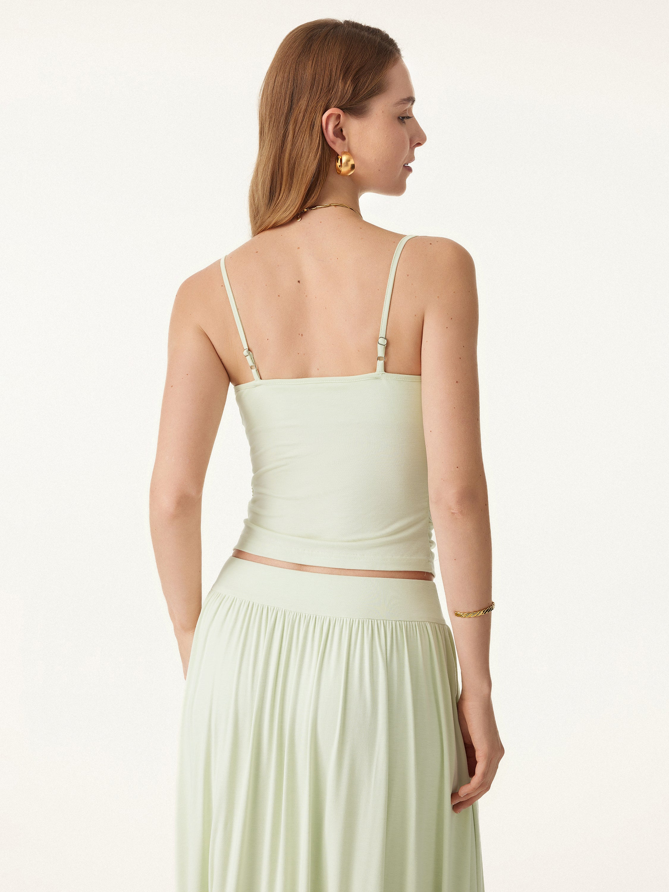 Adjustable Spaghetti Straps Side Ruched Breathable Bra