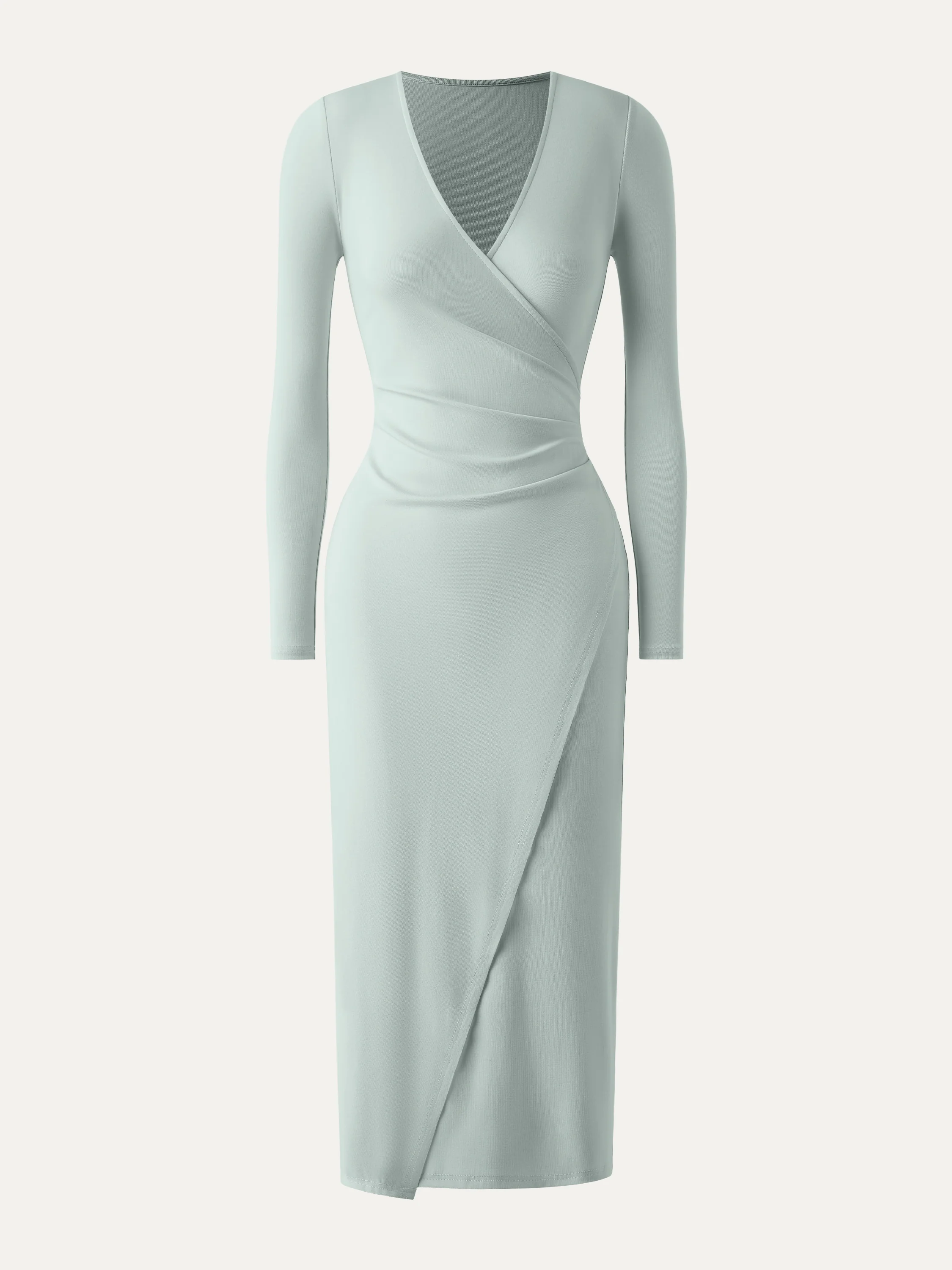 Faux Wrap Light Cotton Midi Dress