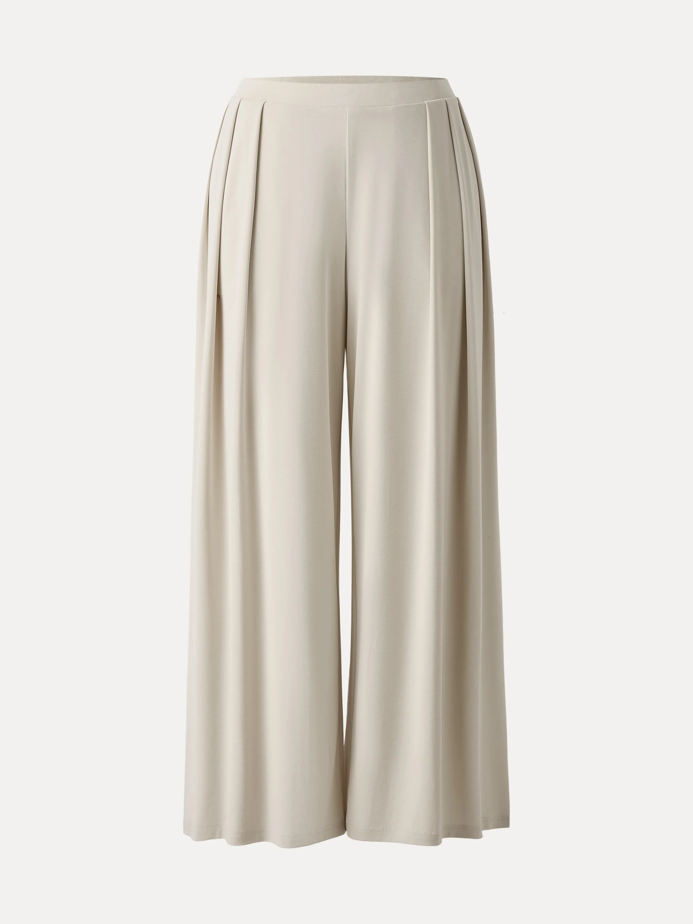 Sand-washed Mid-rise Pleated Wide-leg Palazzo Pants with Pockets