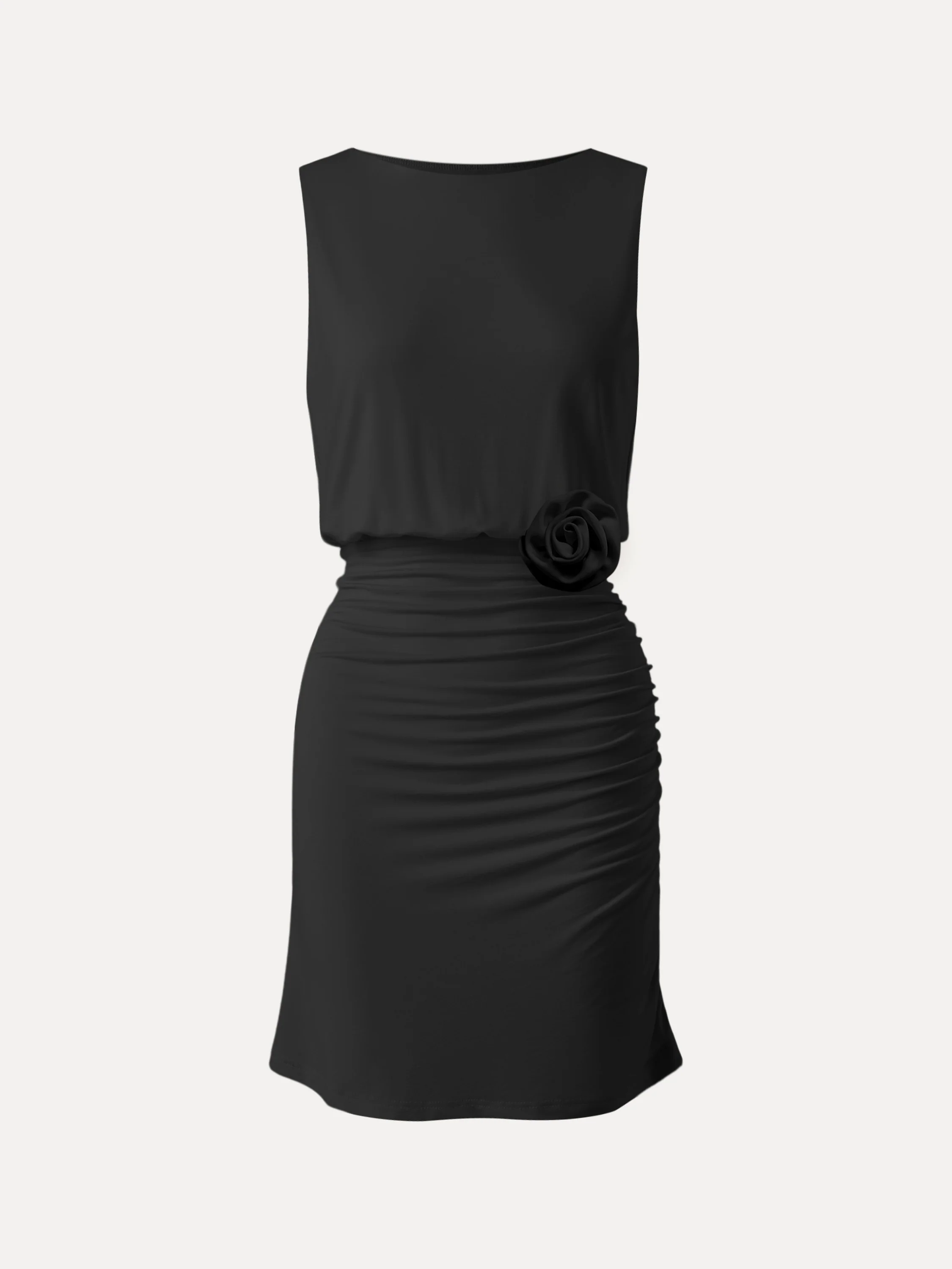 Detachable Pink Boatneck Summer Mini Dress