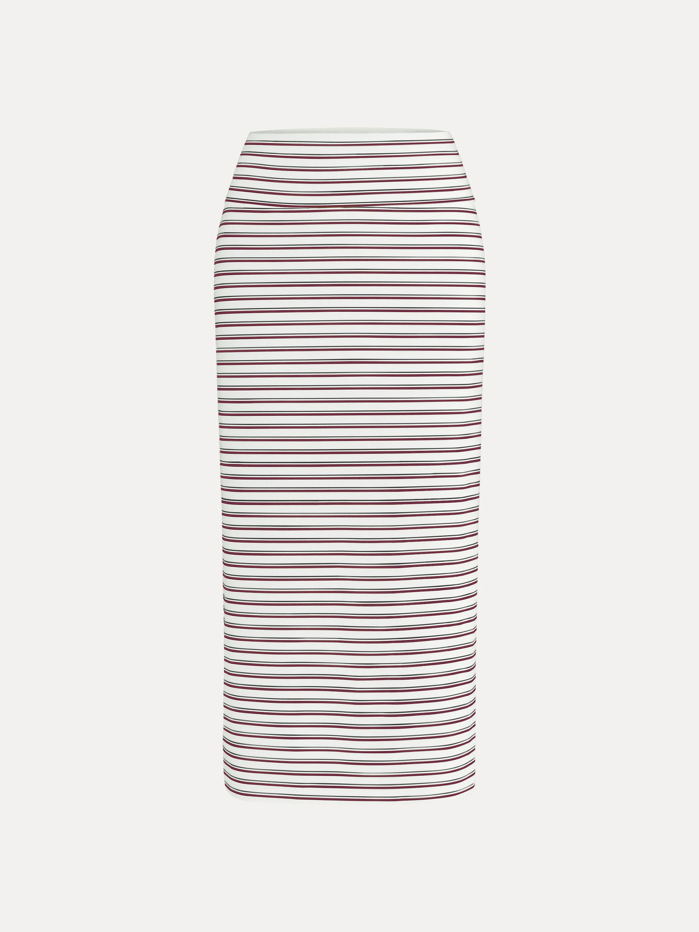Low Rise Folded Waist Striped Mid-length Skirt
