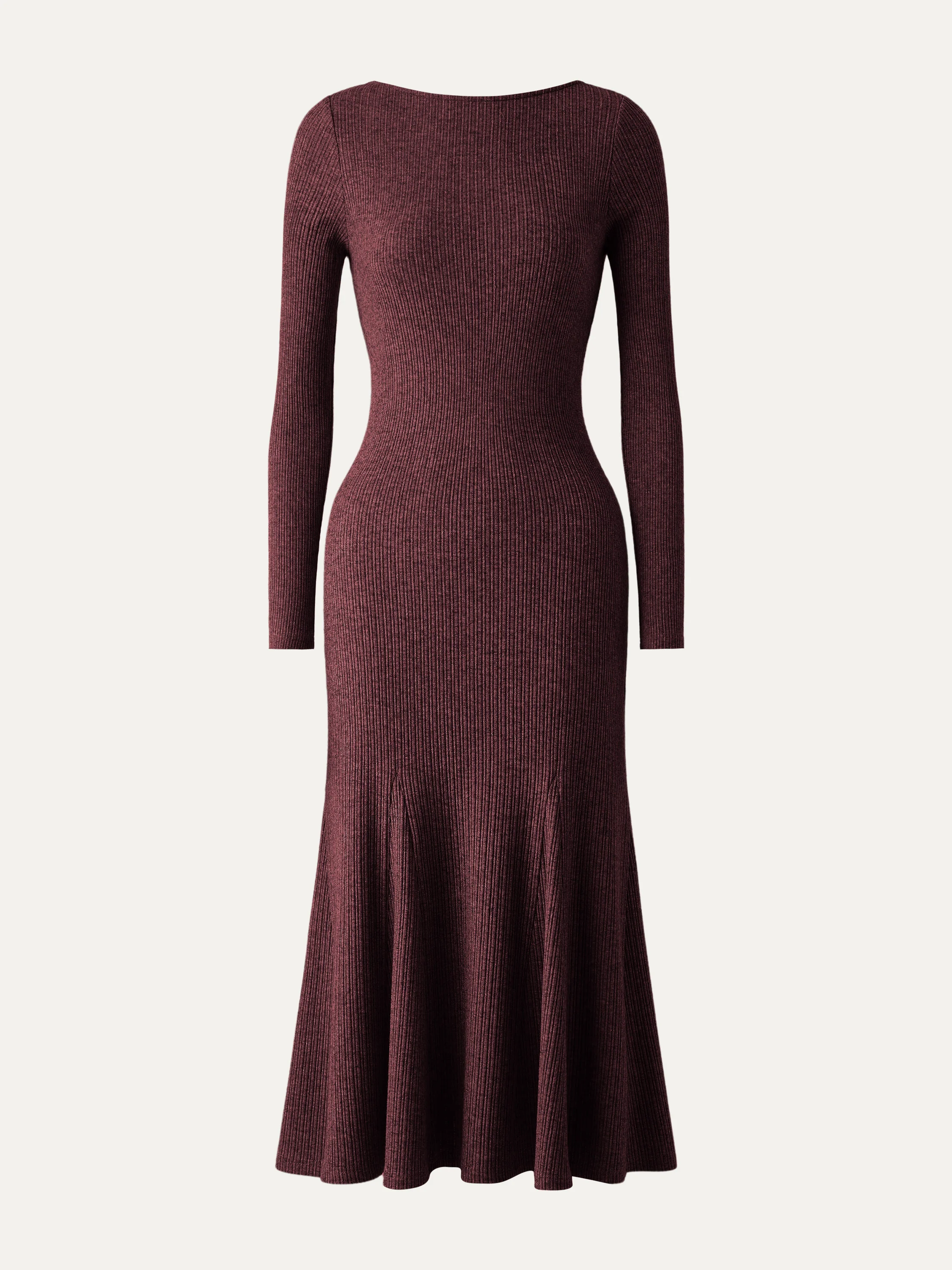 Boatneck Flare Midi Dress