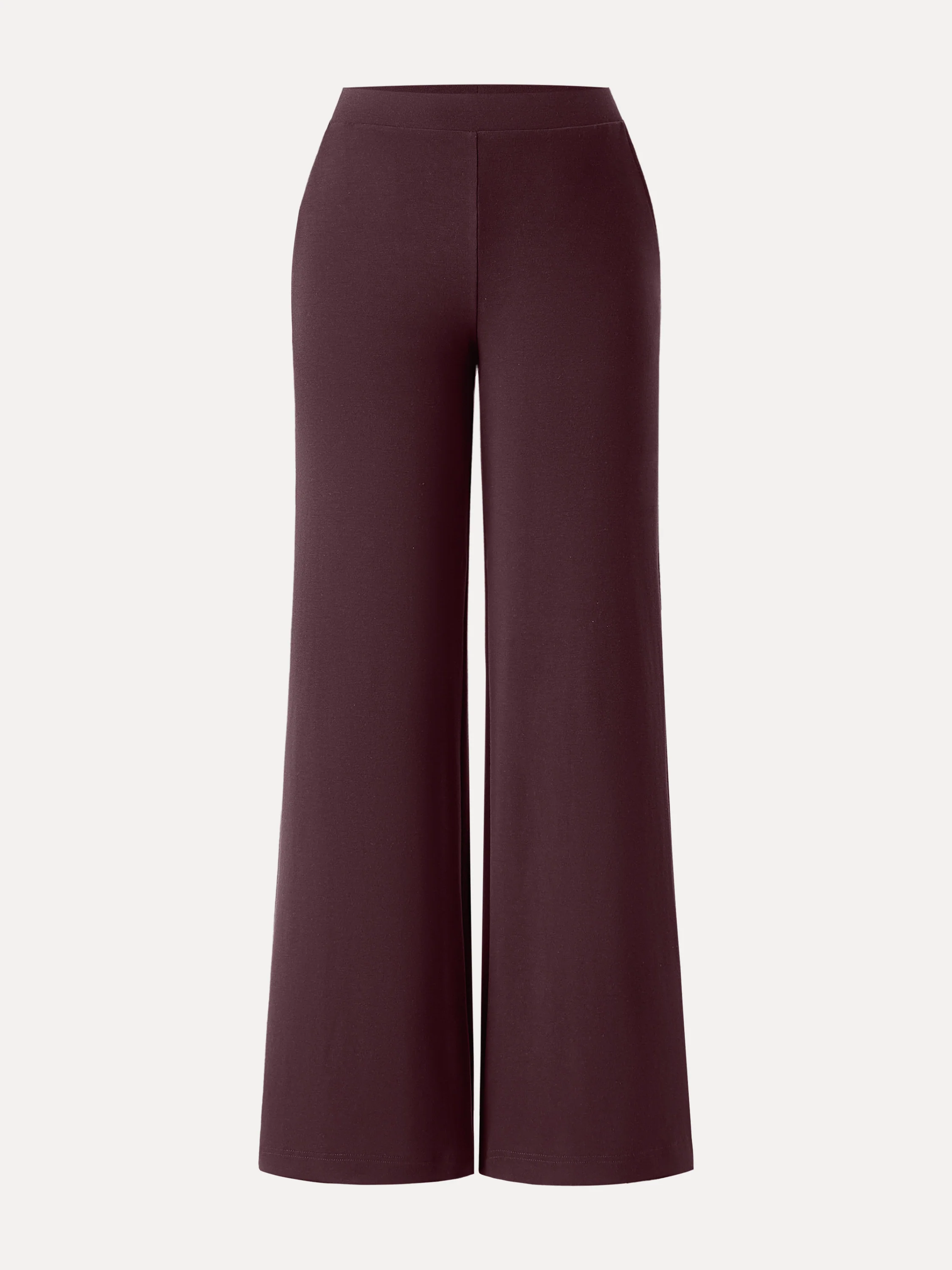 Lyocell Wool Mid Rise Wide Leg Pull-on Pants with Pockets