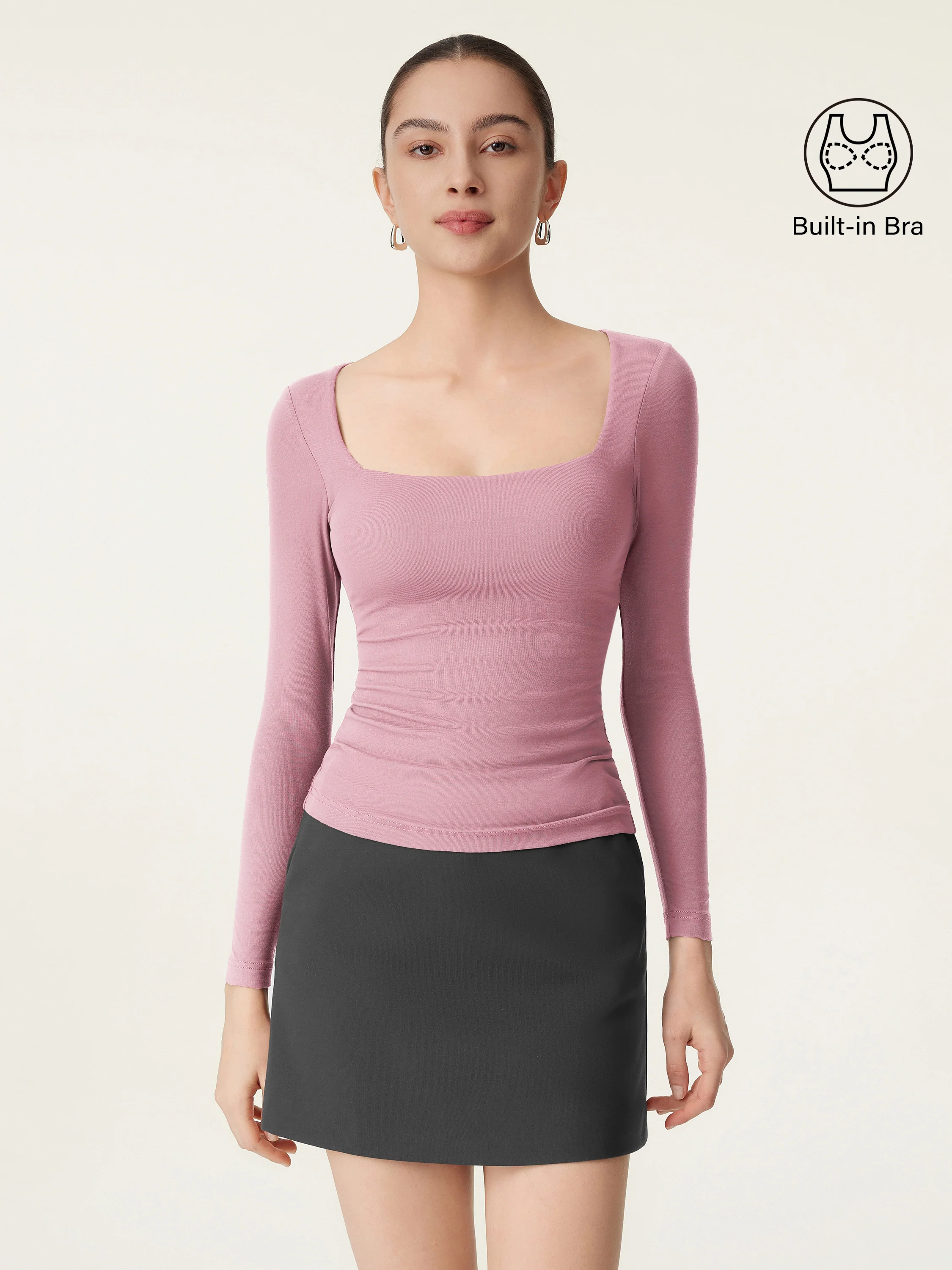 Square Neck Long Sleeve Breathable Brami