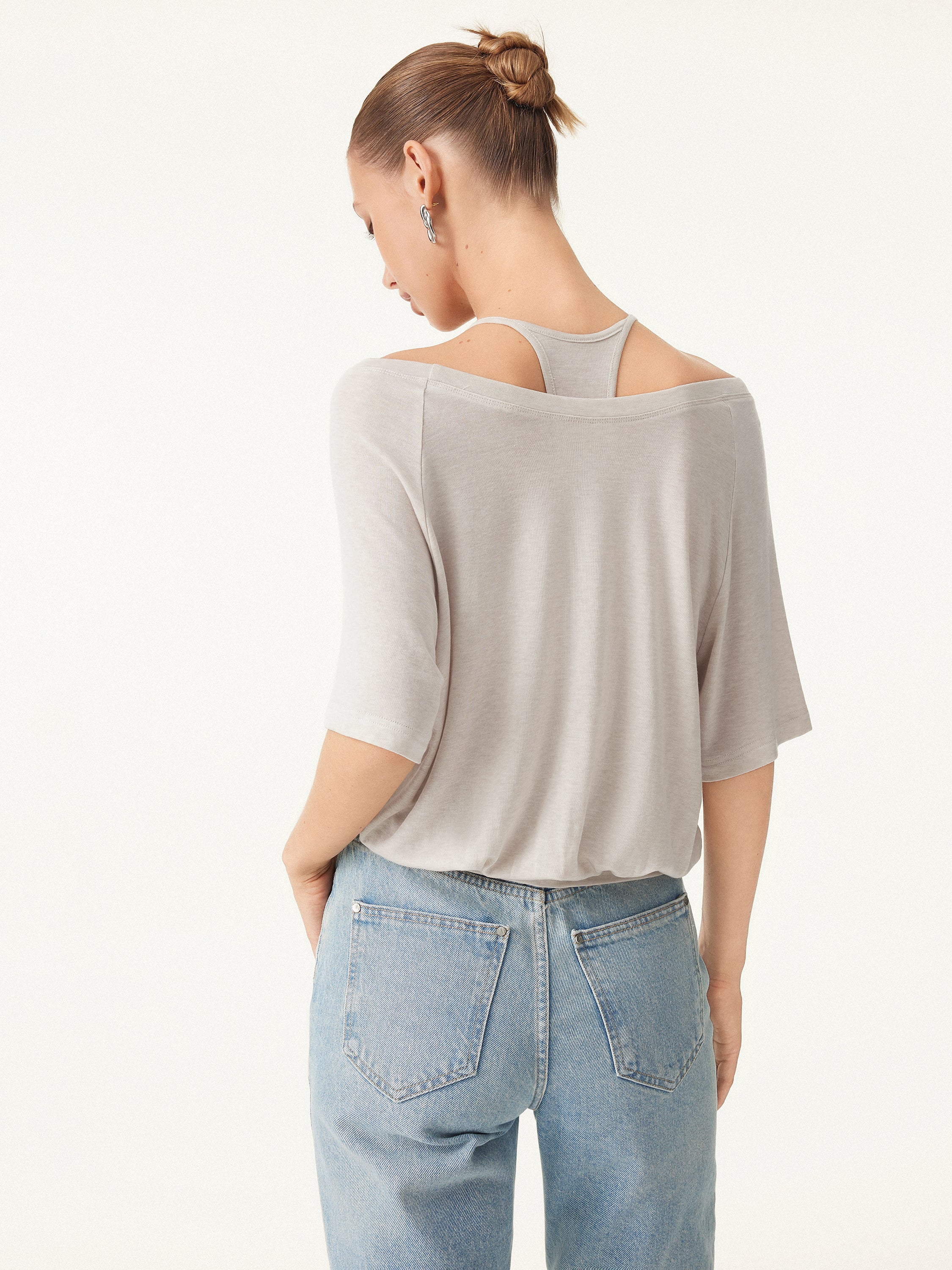 Lyocell Wool Boatneck 2-in-1 Brami Top