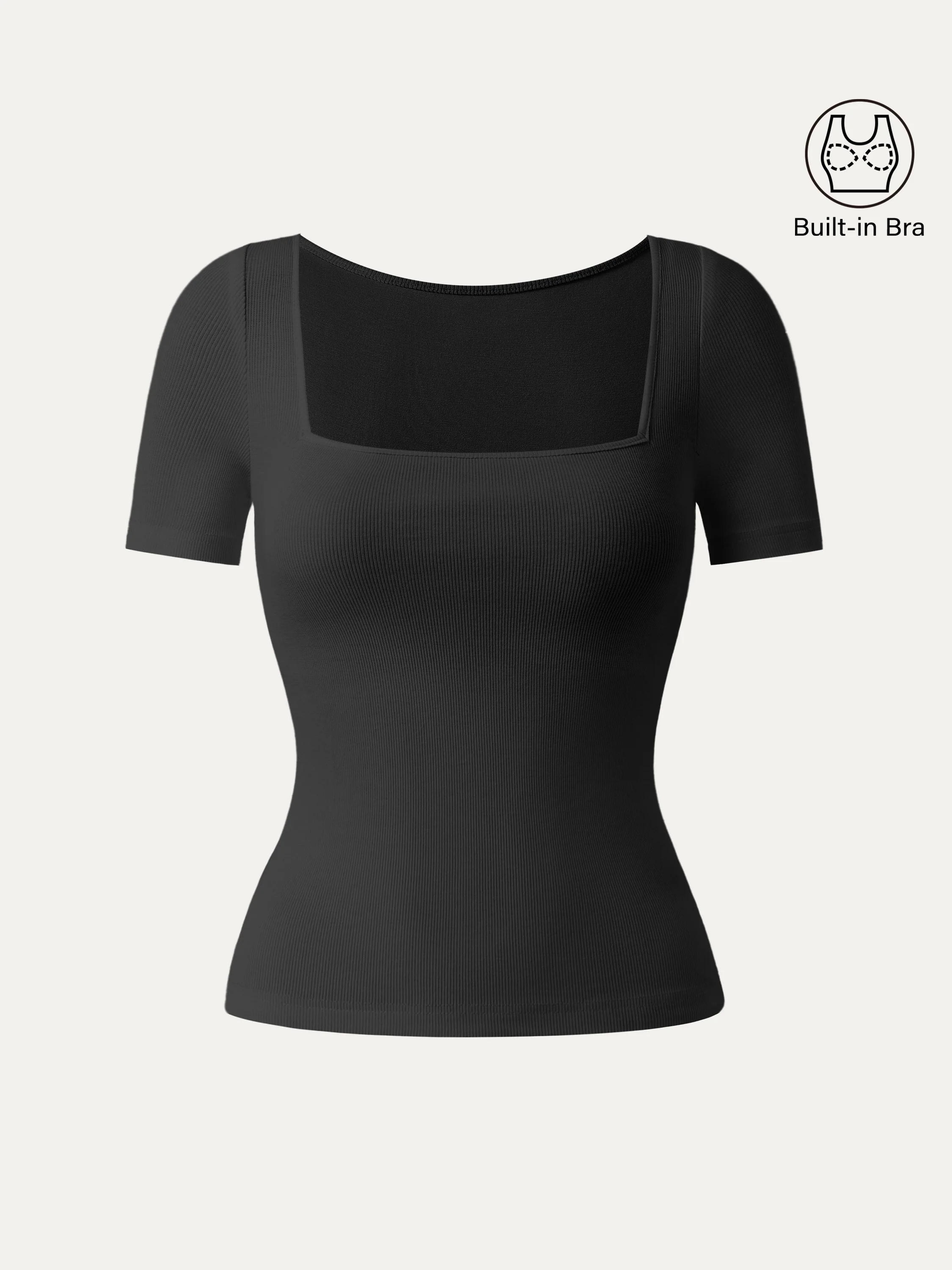 Square Neck Short Sleeve Cotton Breathable Bra