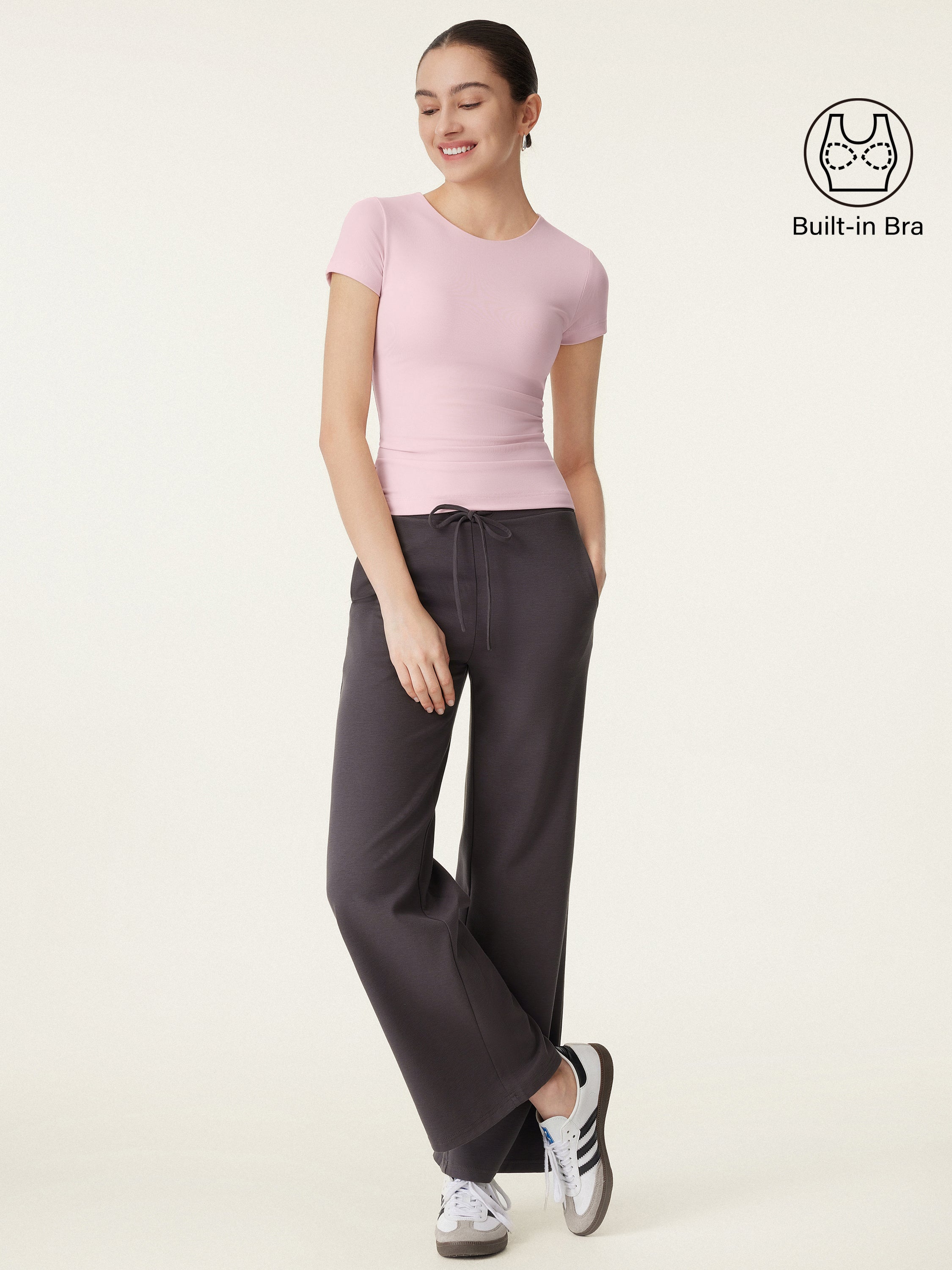 Crewneck Slimming Short Sleeve Breathable Brami