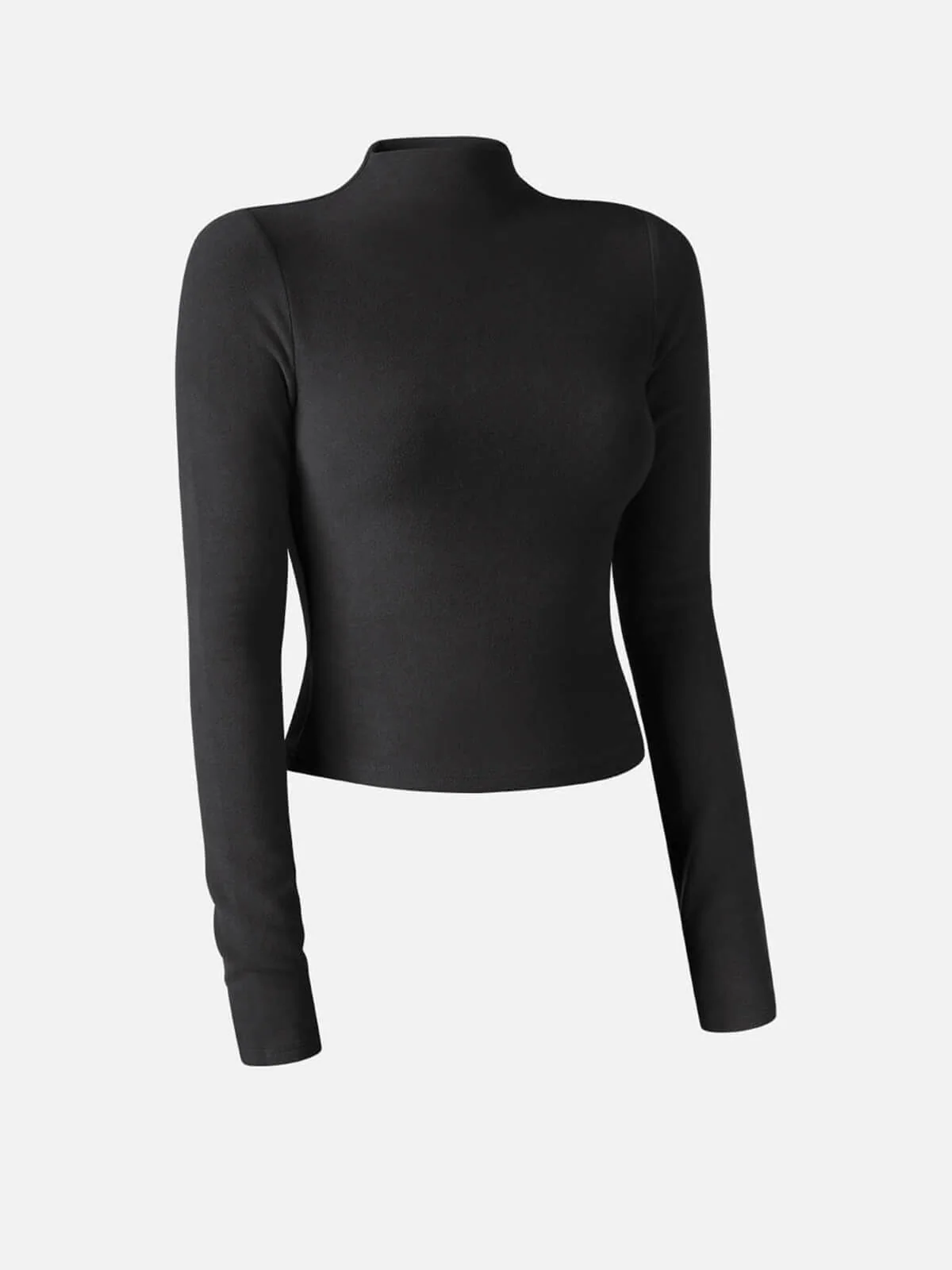 Thermal Brushed Mock Neck Crop Top