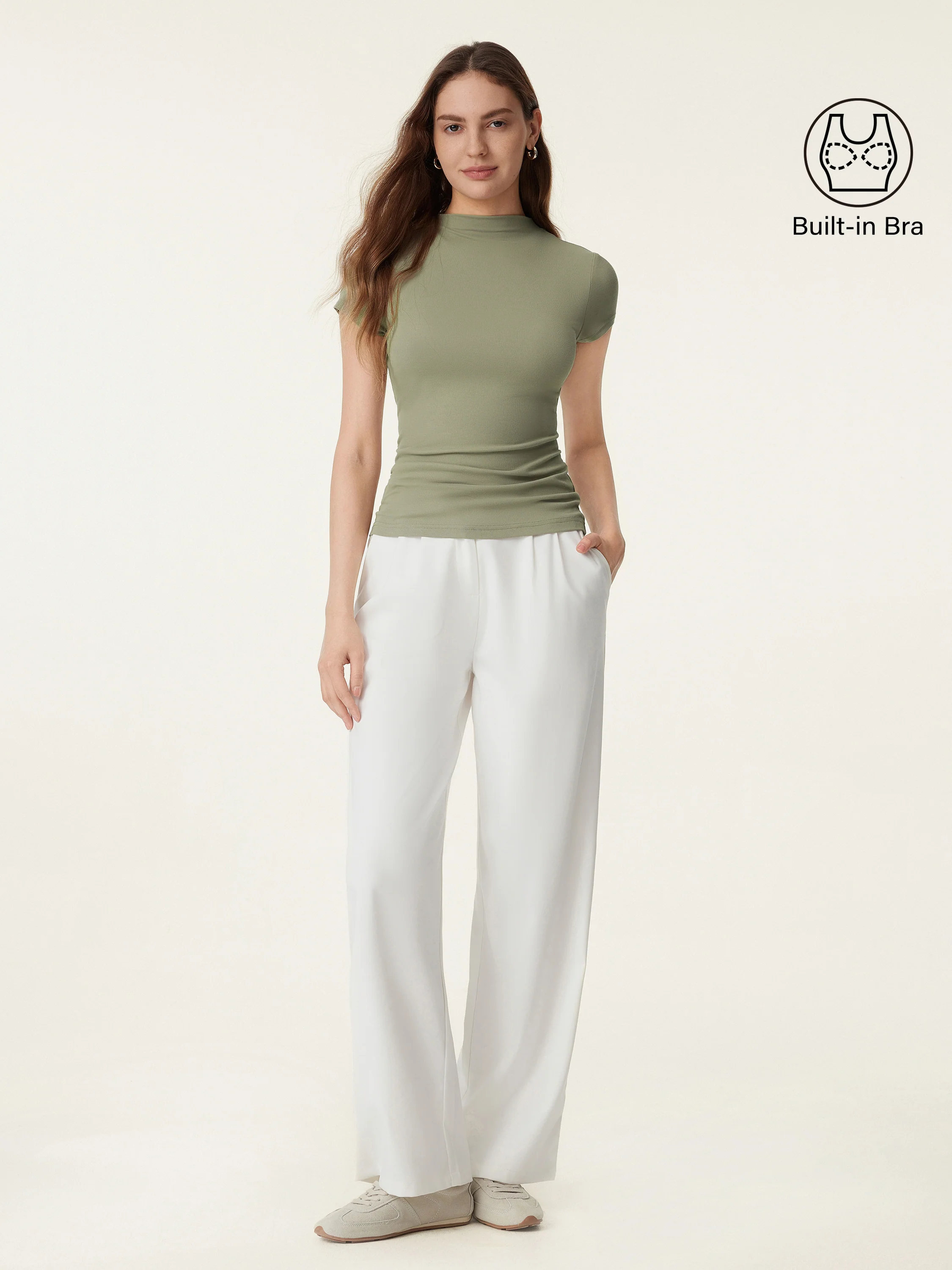 Mockneck Short Sleeve Breathable Sports Bra