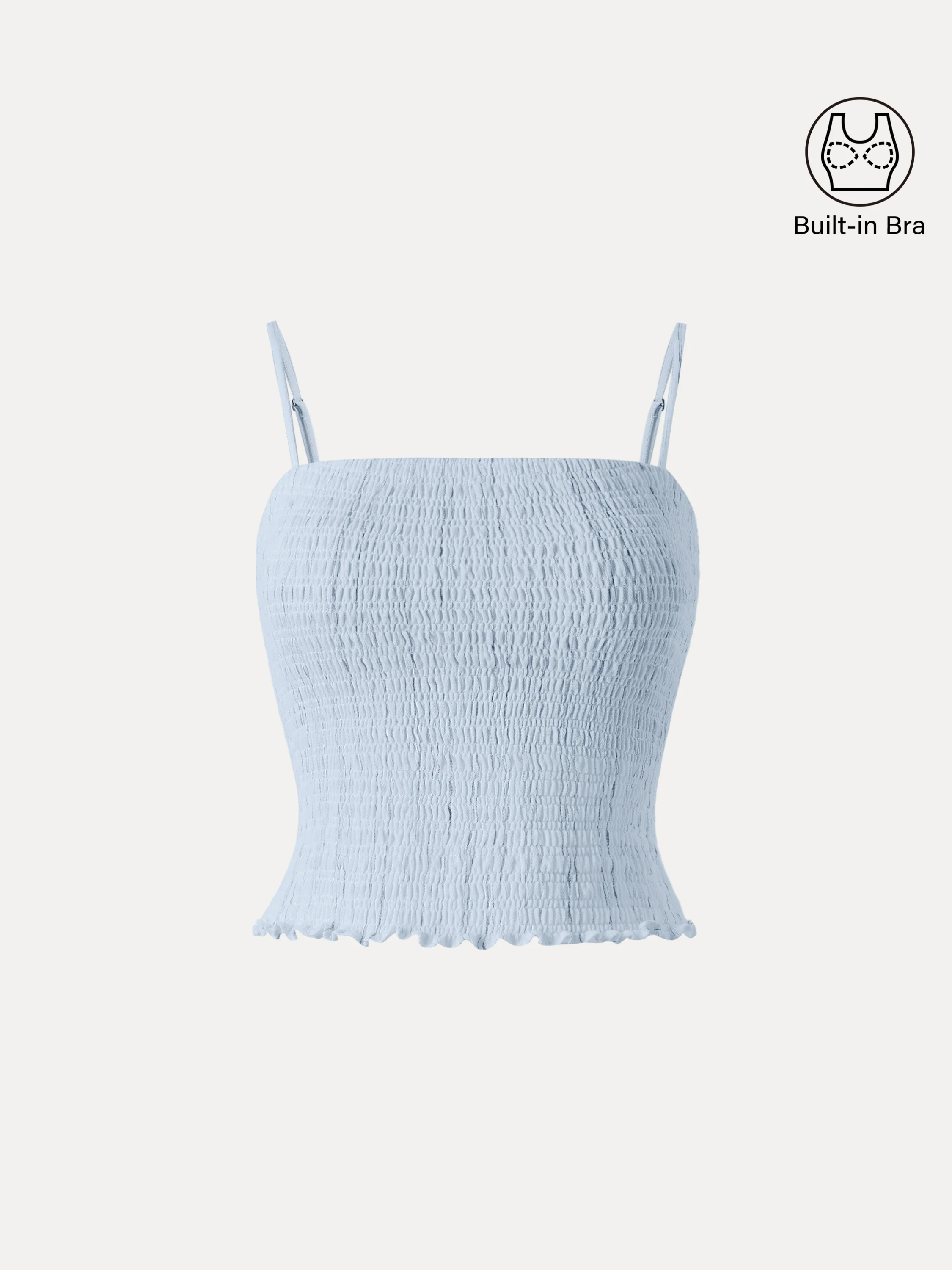 Striped Smocked Adjustable Spaghetti Brami