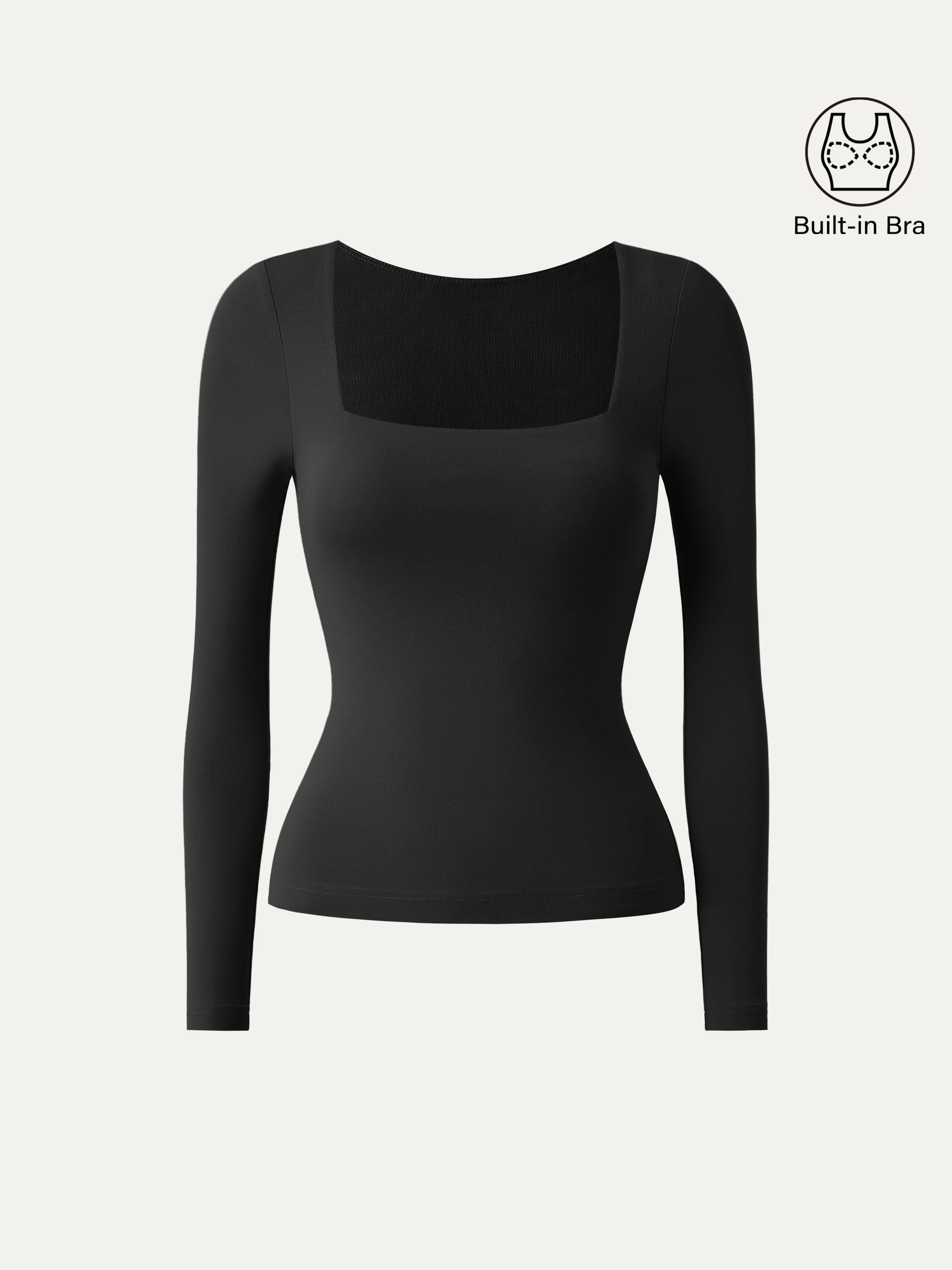 Square Neck Long Sleeve Breathable Brami