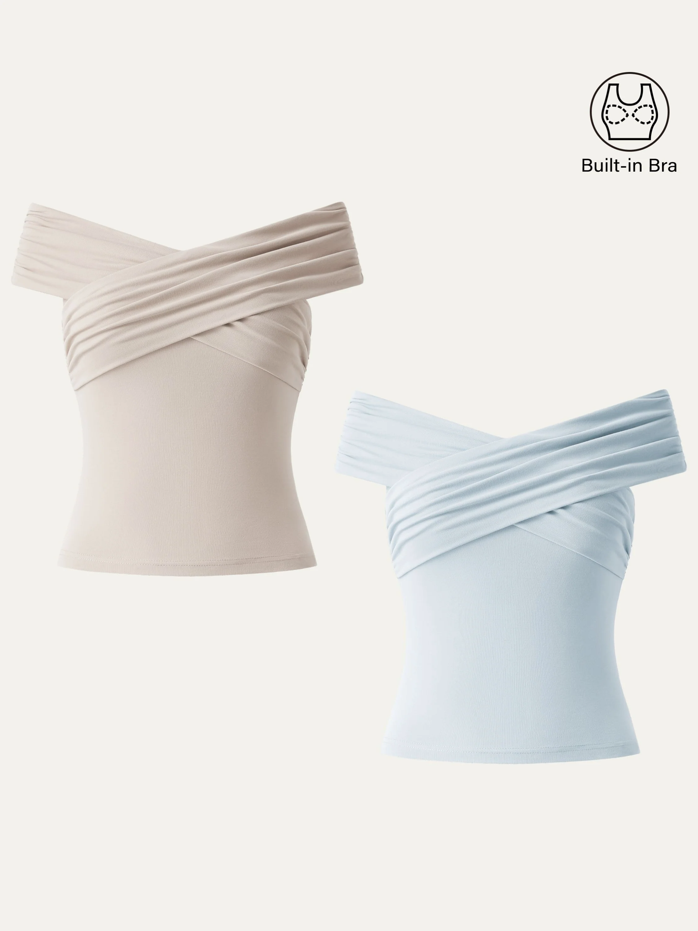 Criss Cross Off Shoulder New Airy Brami Top