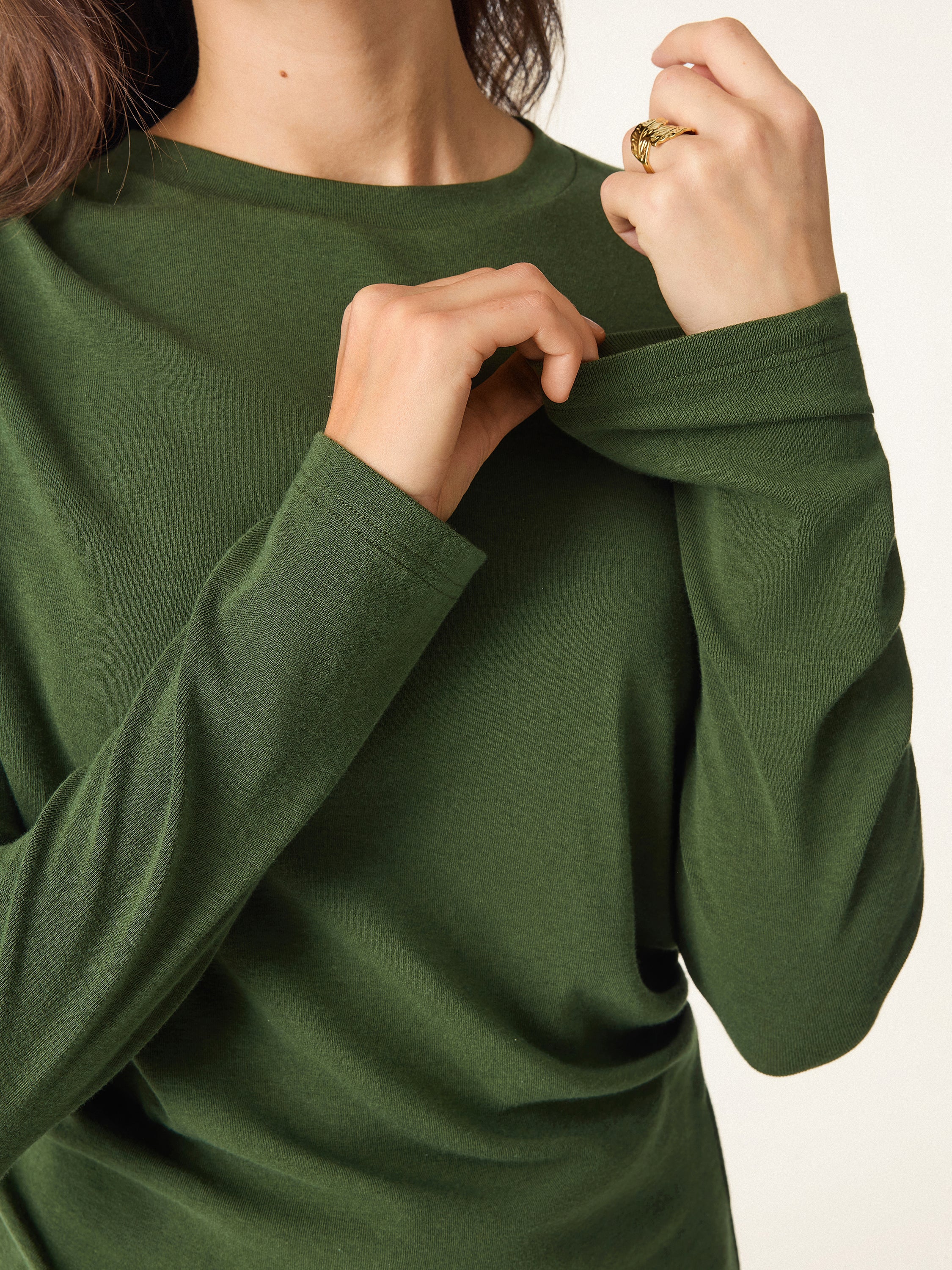 Warm Light Crewneck Tucked Top