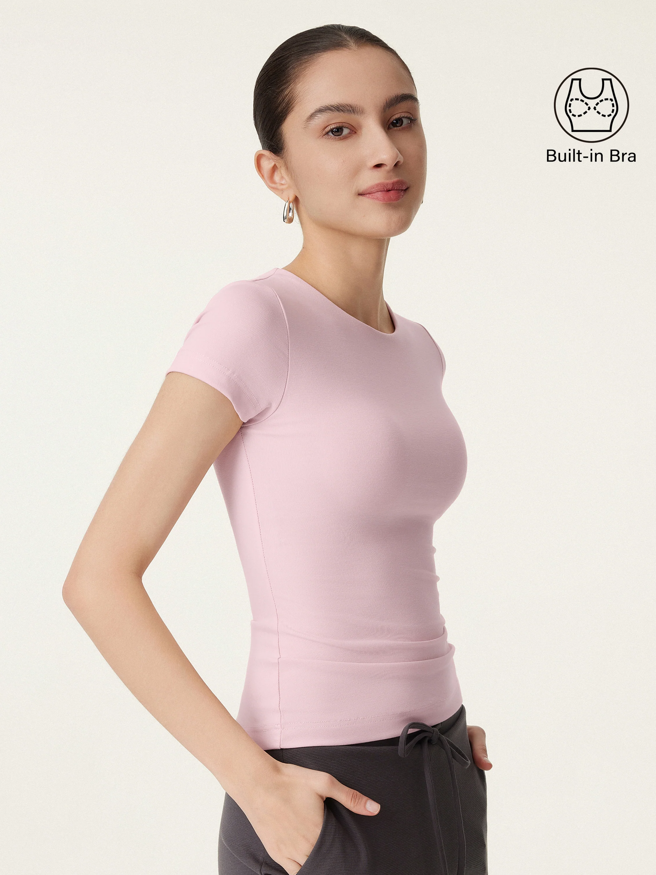 Crewneck Slimming Short Sleeve Breathable Brami