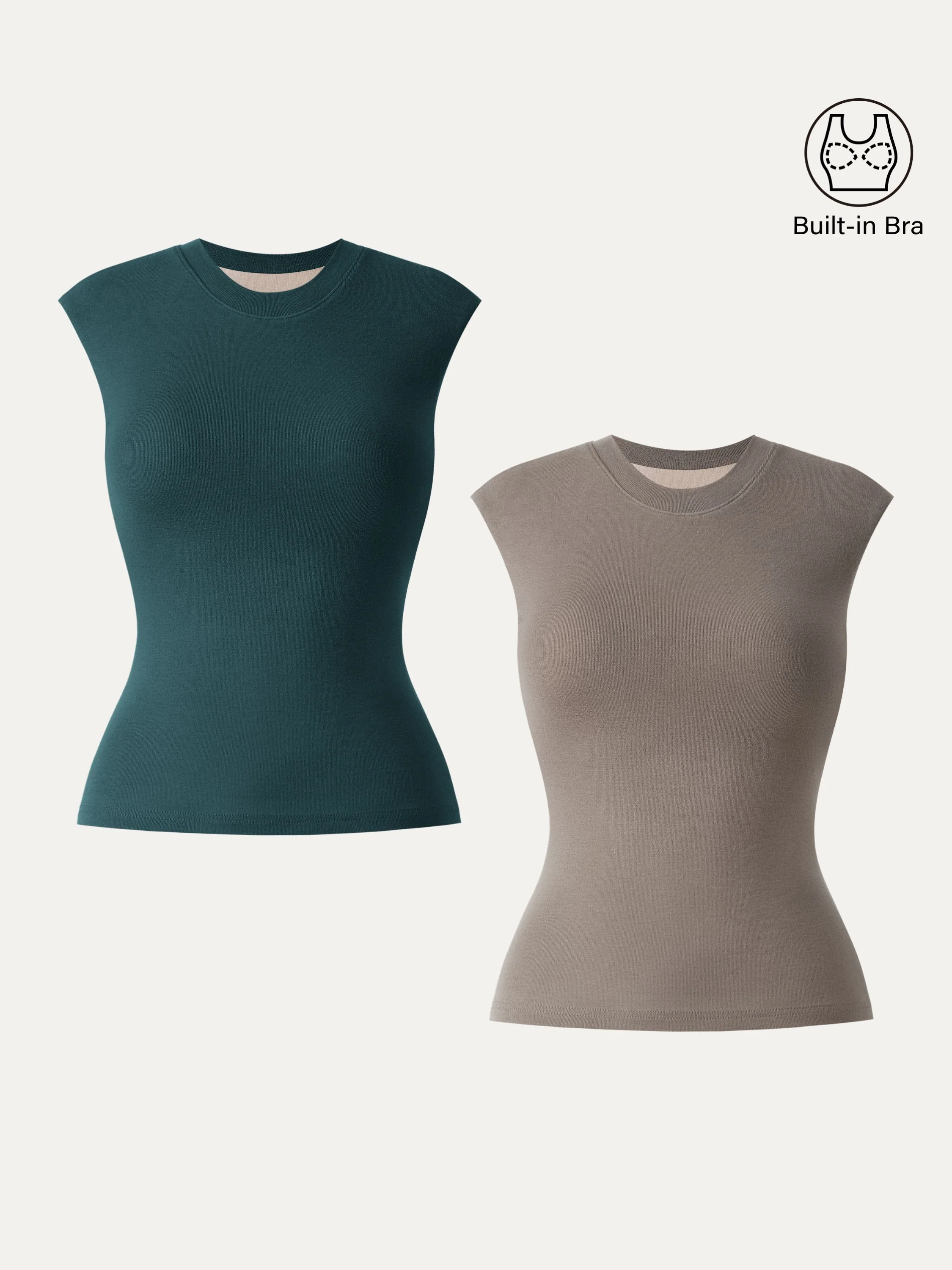 Lyocell Cashmere Crew Neck Wide Shoulder Bralette