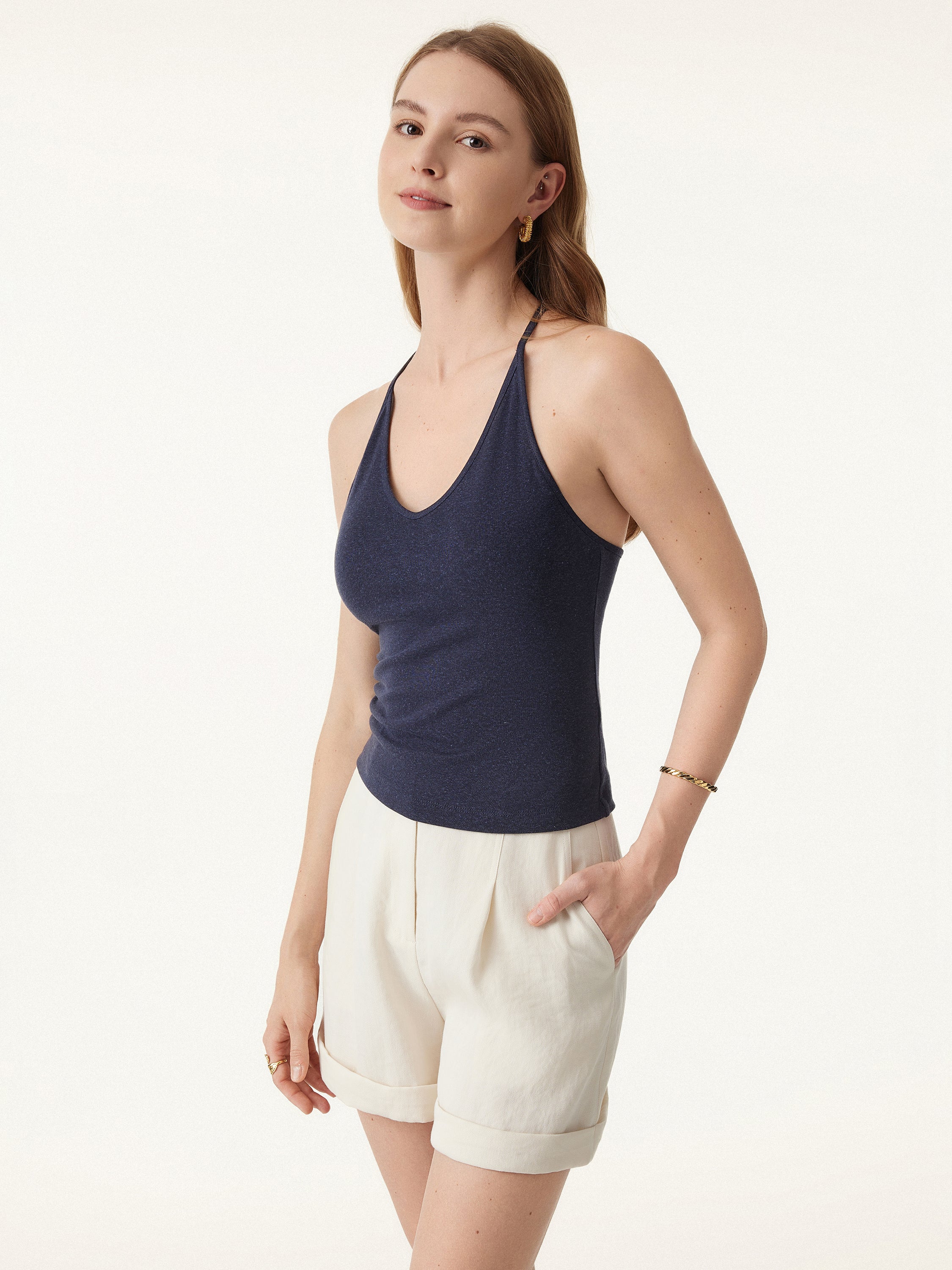 Soft Linen Luxe V-neck T-back Airy Brami Tank