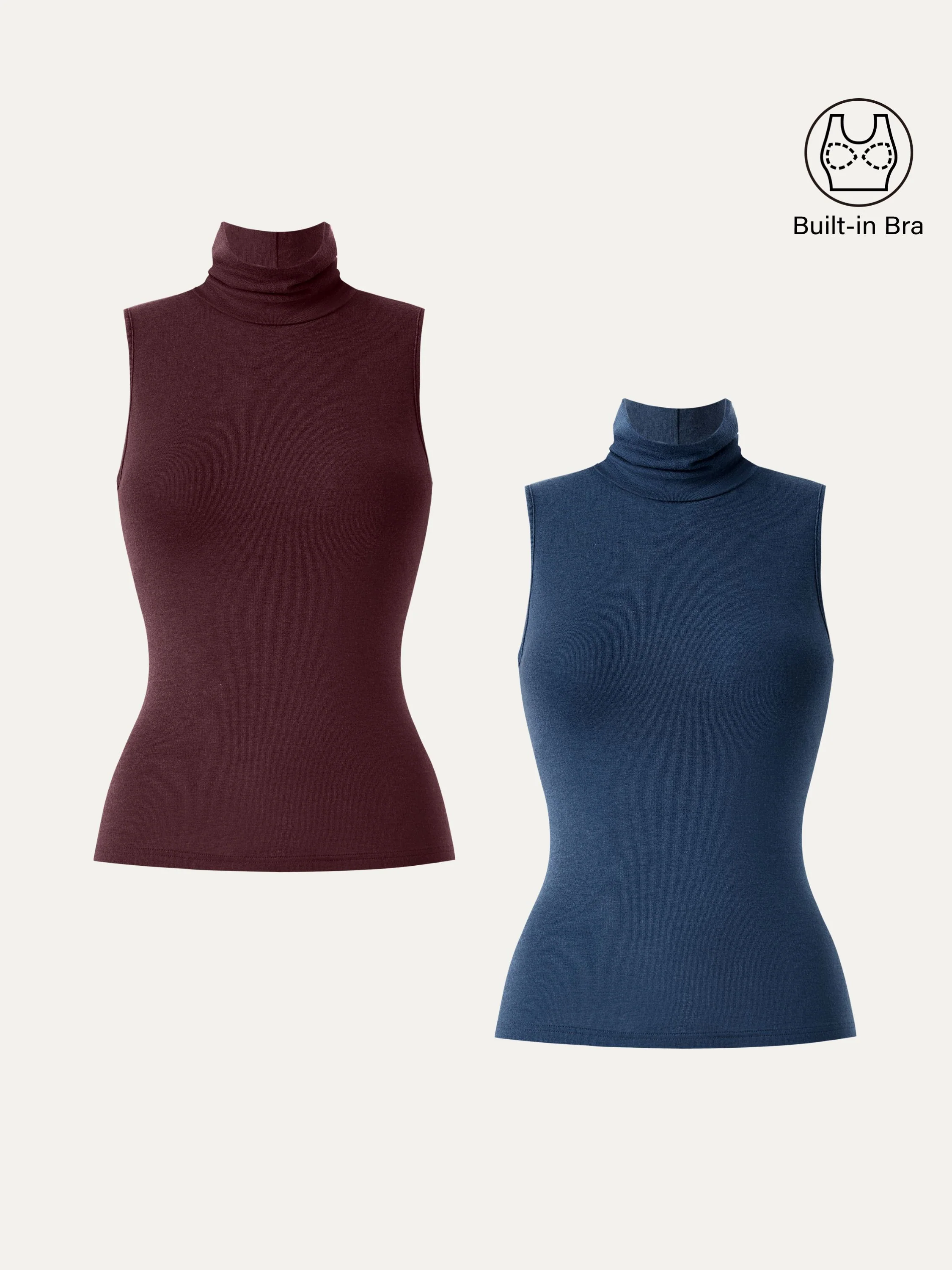 Lyocell Cashmere Sleeveless High - Neck Crop Top