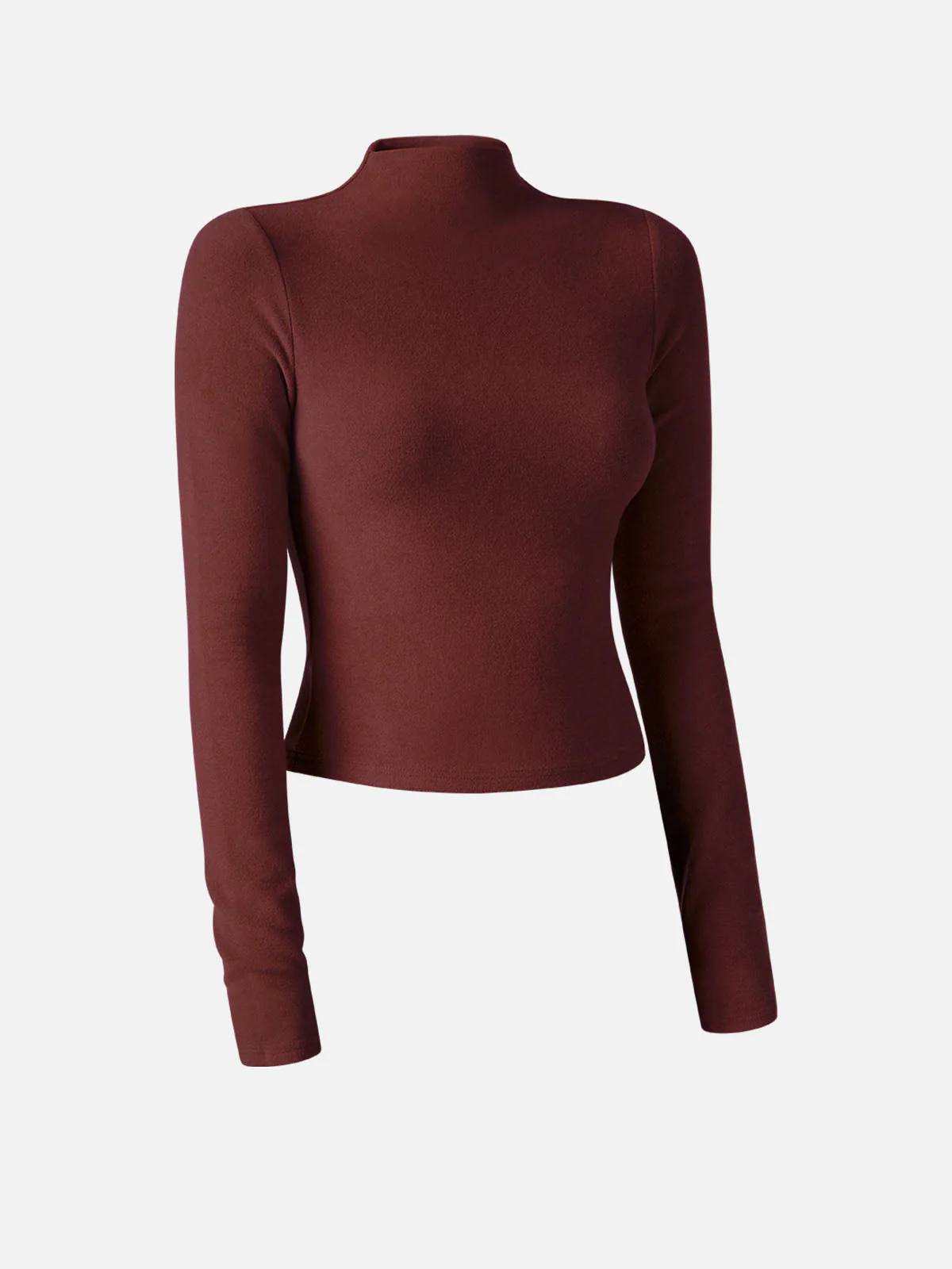 Thermal Brushed Mock Neck Crop Top
