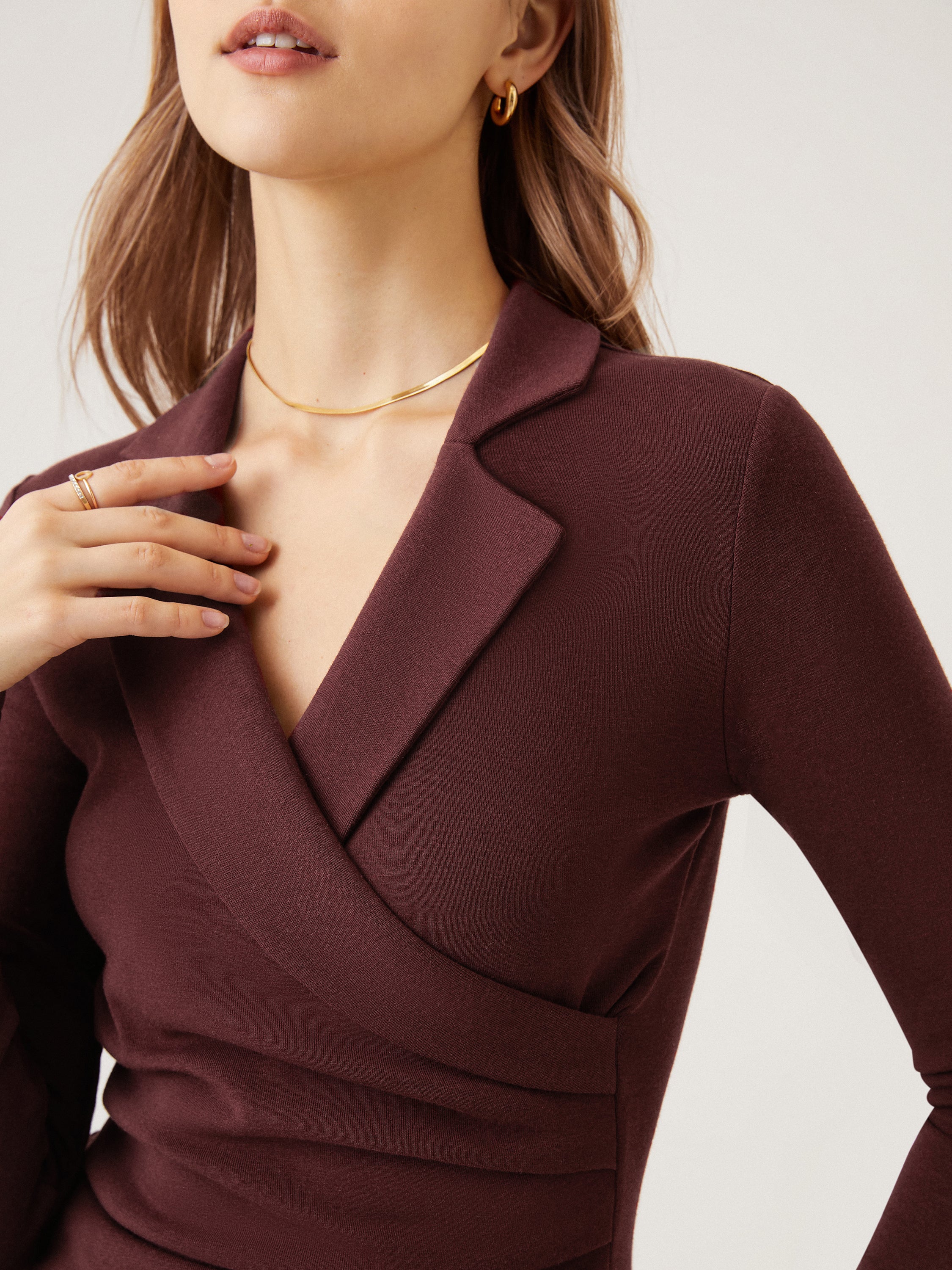 Collared Wrap Top