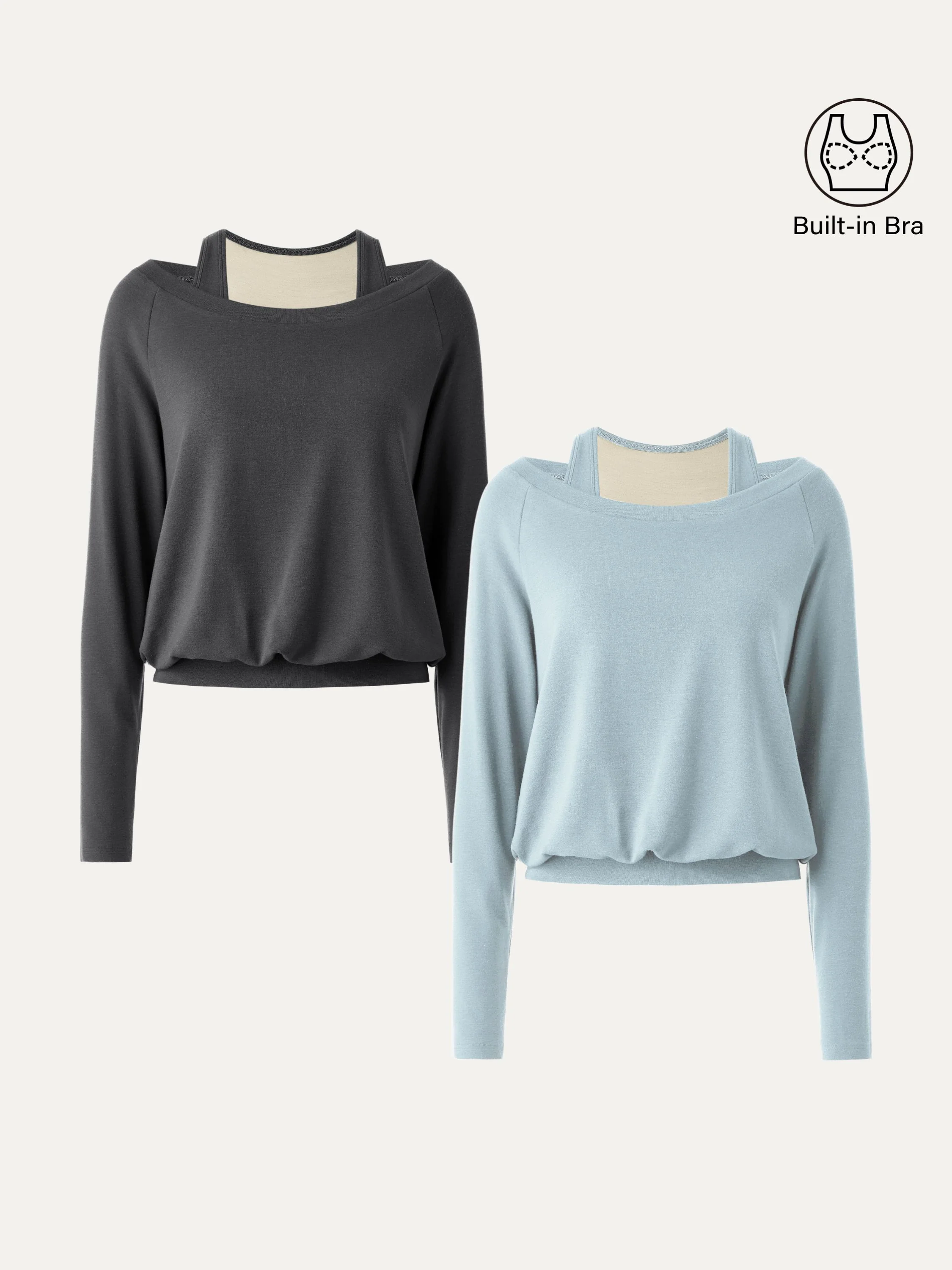 2-Piece Set Heat-Resistant Multi-Wear Layering Bra Top