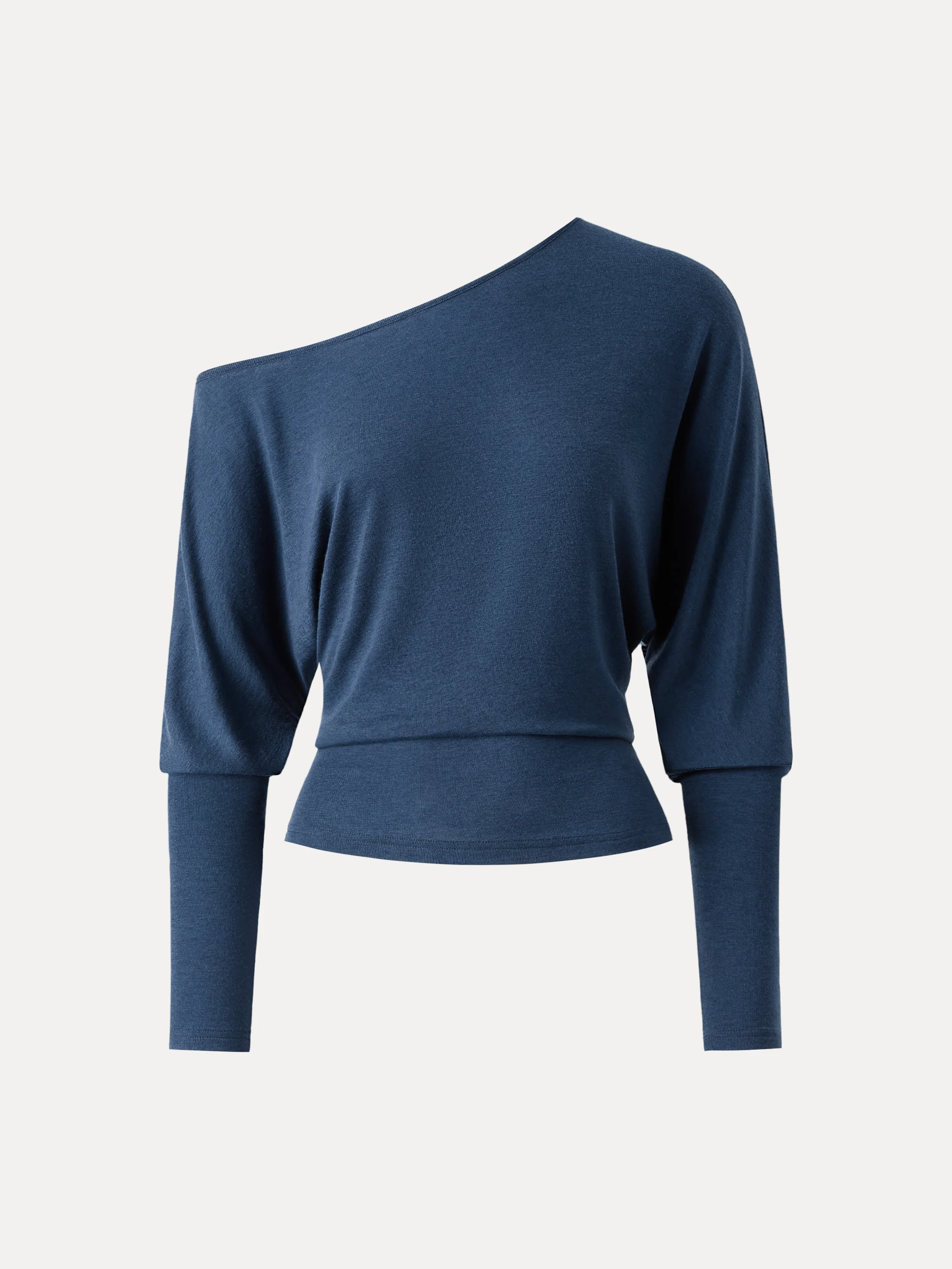 Lyocell Cashmere Cold-Shoulder Semi-Sheer Top