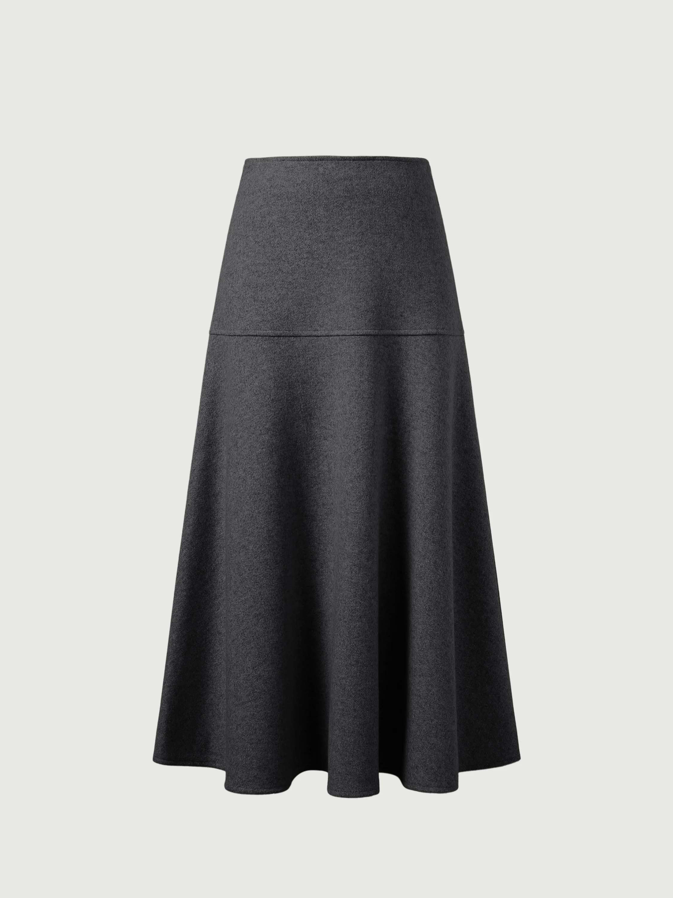 Wool-like Flared Long Skirt