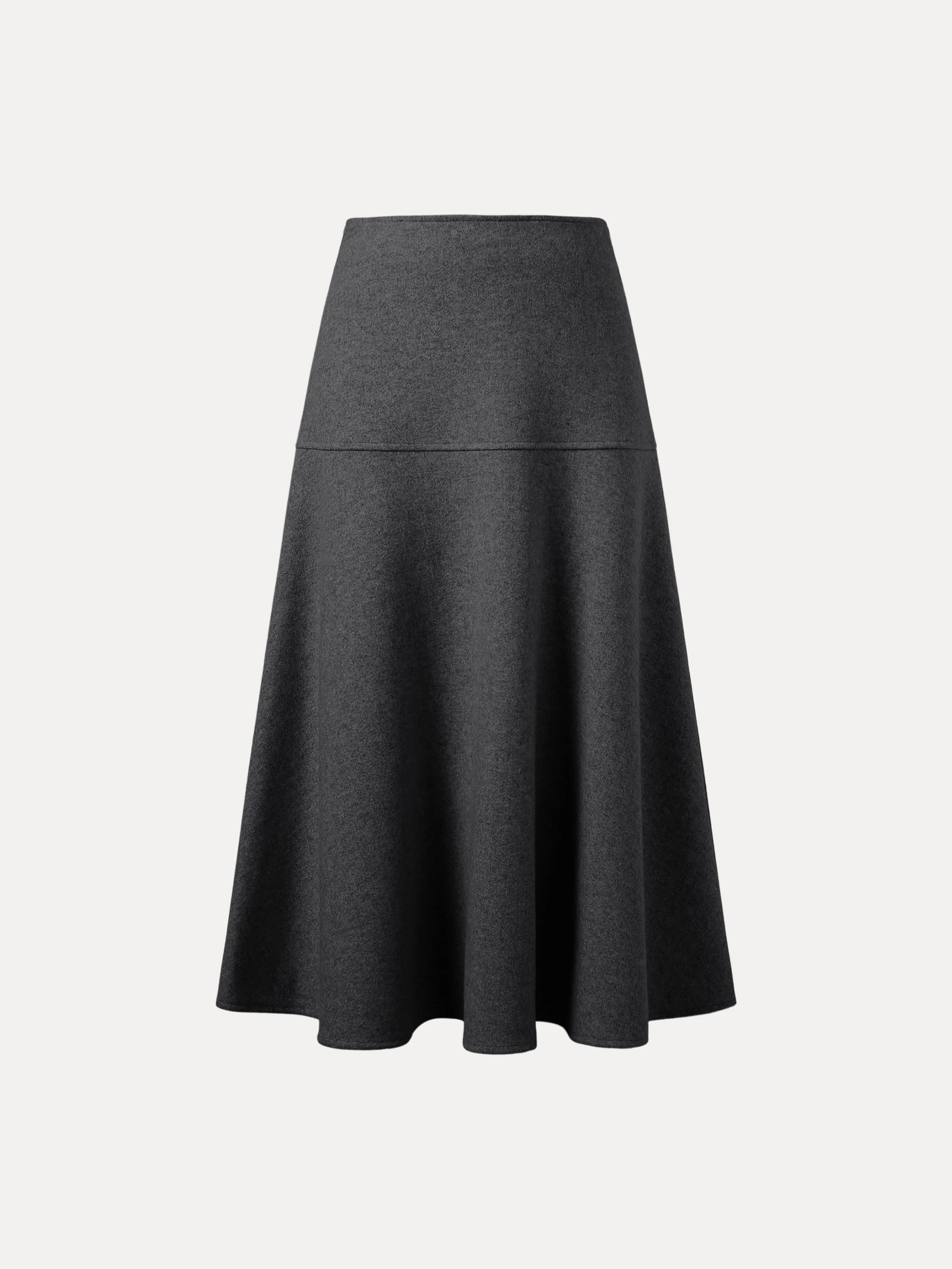 Wool-like Flared Long Skirt