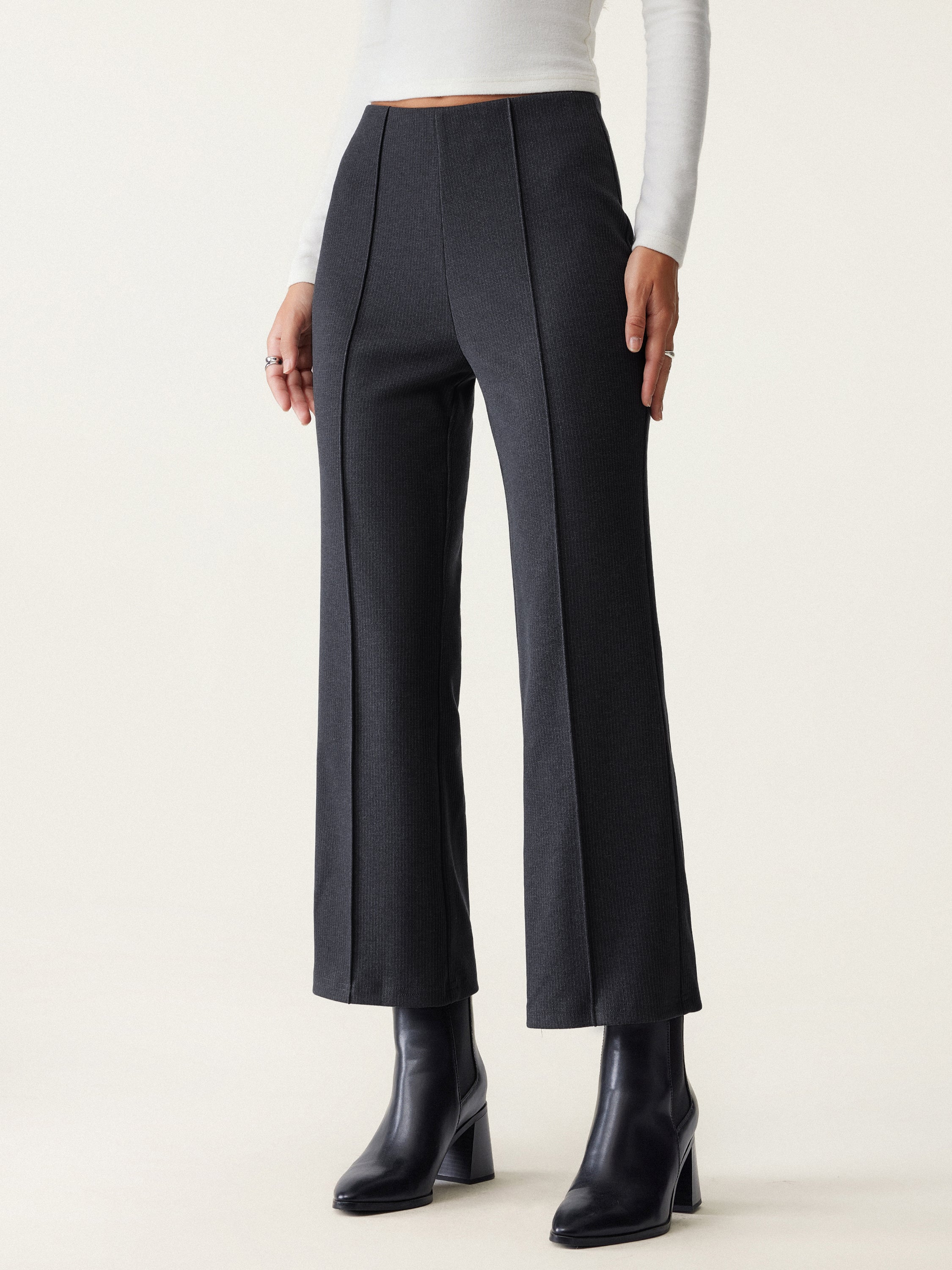 Pull-On Cropped Flare Pants