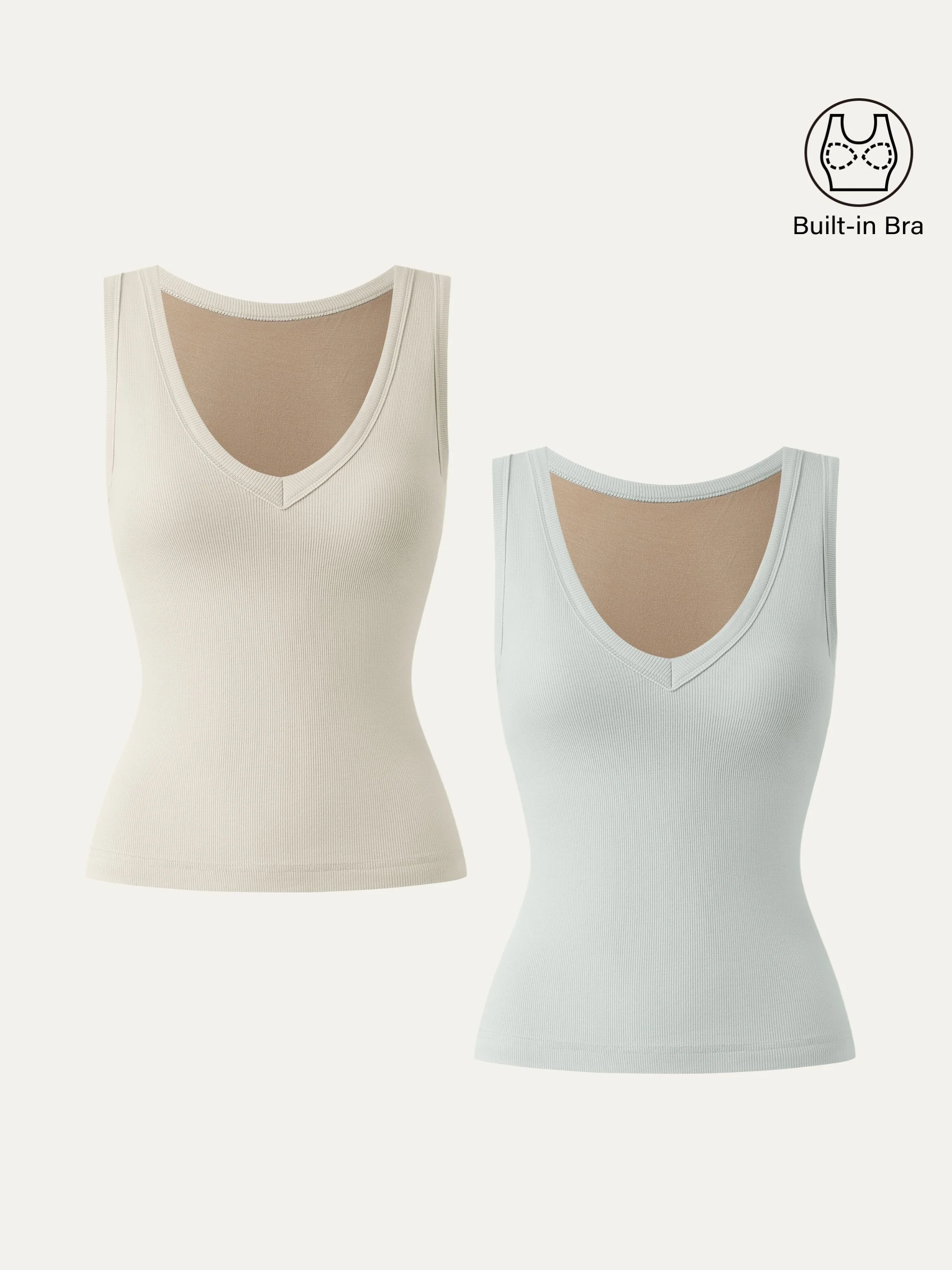 Stretchy V-neck Cotton Airy Tank Top